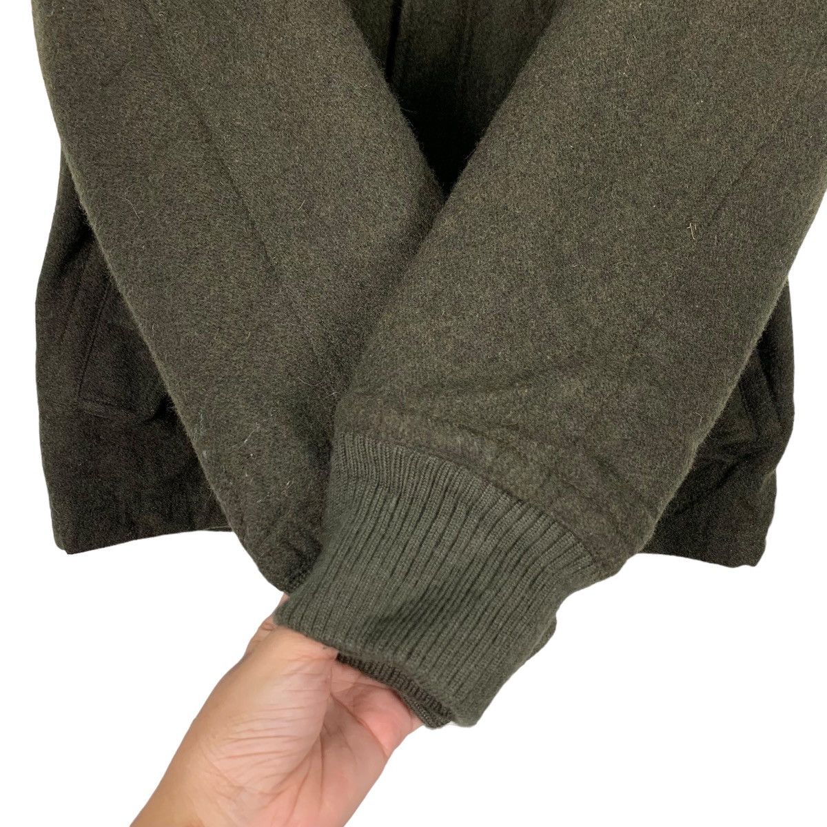 Beams Plus BEAMS Wool Olive Green Hoodie Jacket #0062-C4 Size US L / EU 52-54 / 3 - 15 Thumbnail