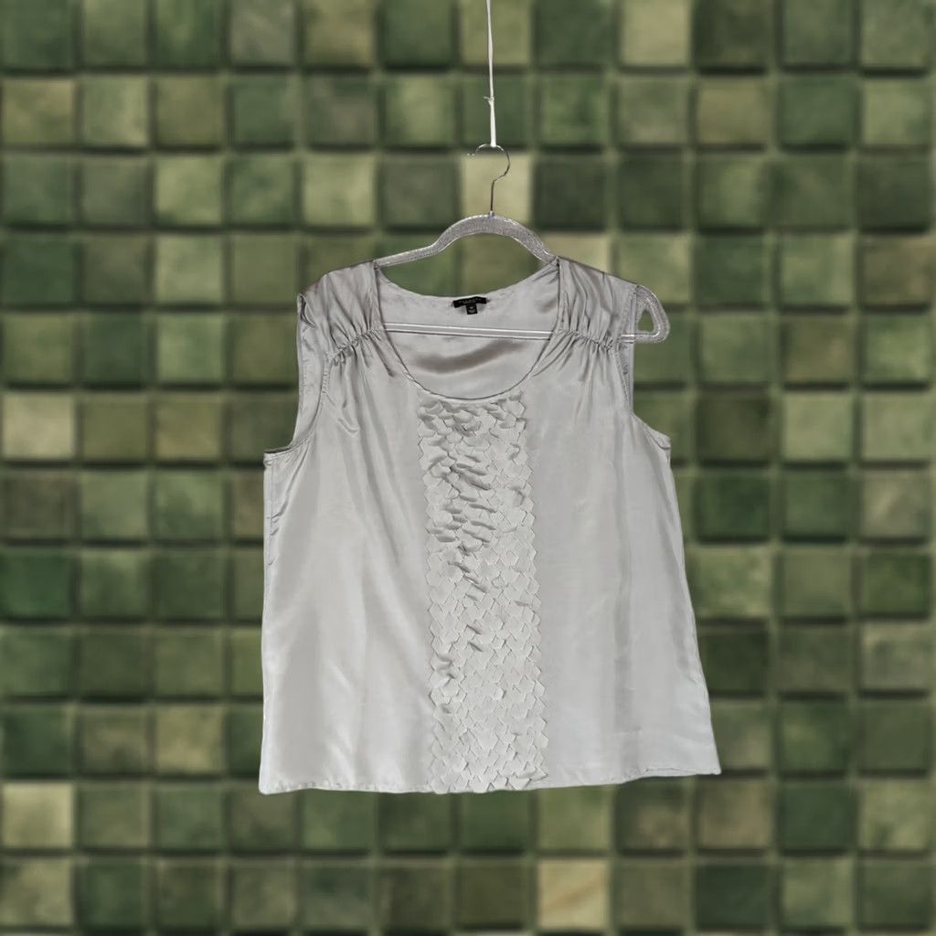 Talbots Talbots Silk Gray embellished Tank Top shell cami womens size 10 career Size L / US 10 / IT 46 - 1 Thumbnail