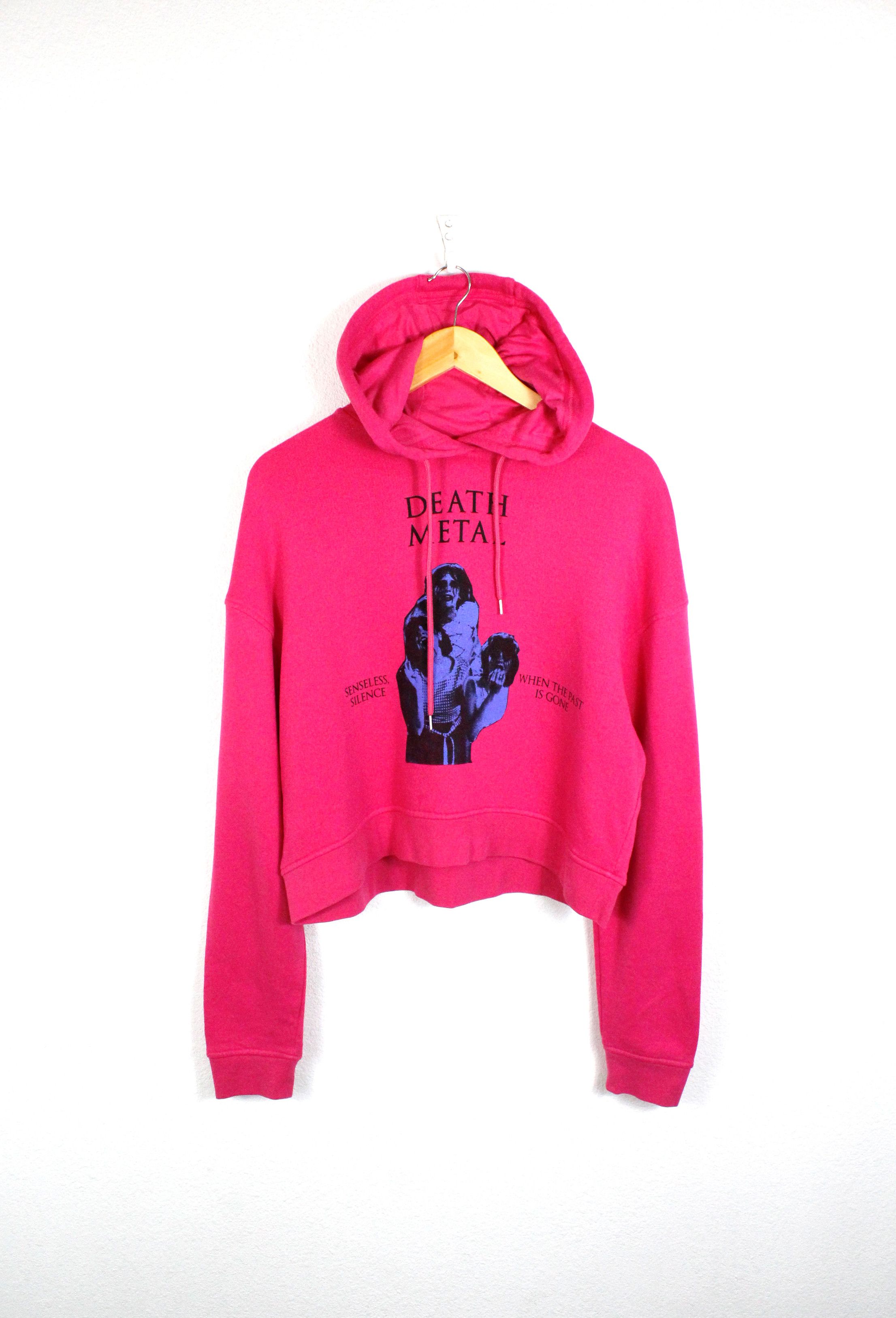 Alexander McQueen × MCQ Alexander McQueen MCQ Death Metal Cropped Oversize Hoodie Size S / US 4 / IT 40 - 2 Thumbnail