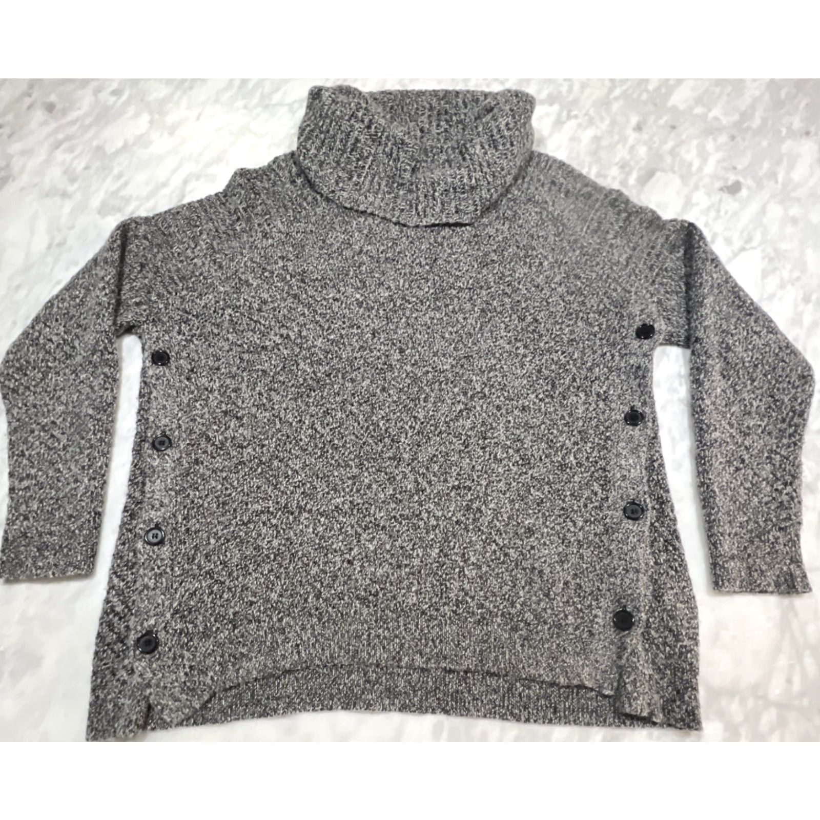 Banana Republic Banana Republic Sweater Women’s XL Cowl Neck Side Buttons Acrylic Wool Mohair Nylon Multicolor Knit Pullover Size XL / US 12-14 / IT 48-50 - 2 Thumbnail