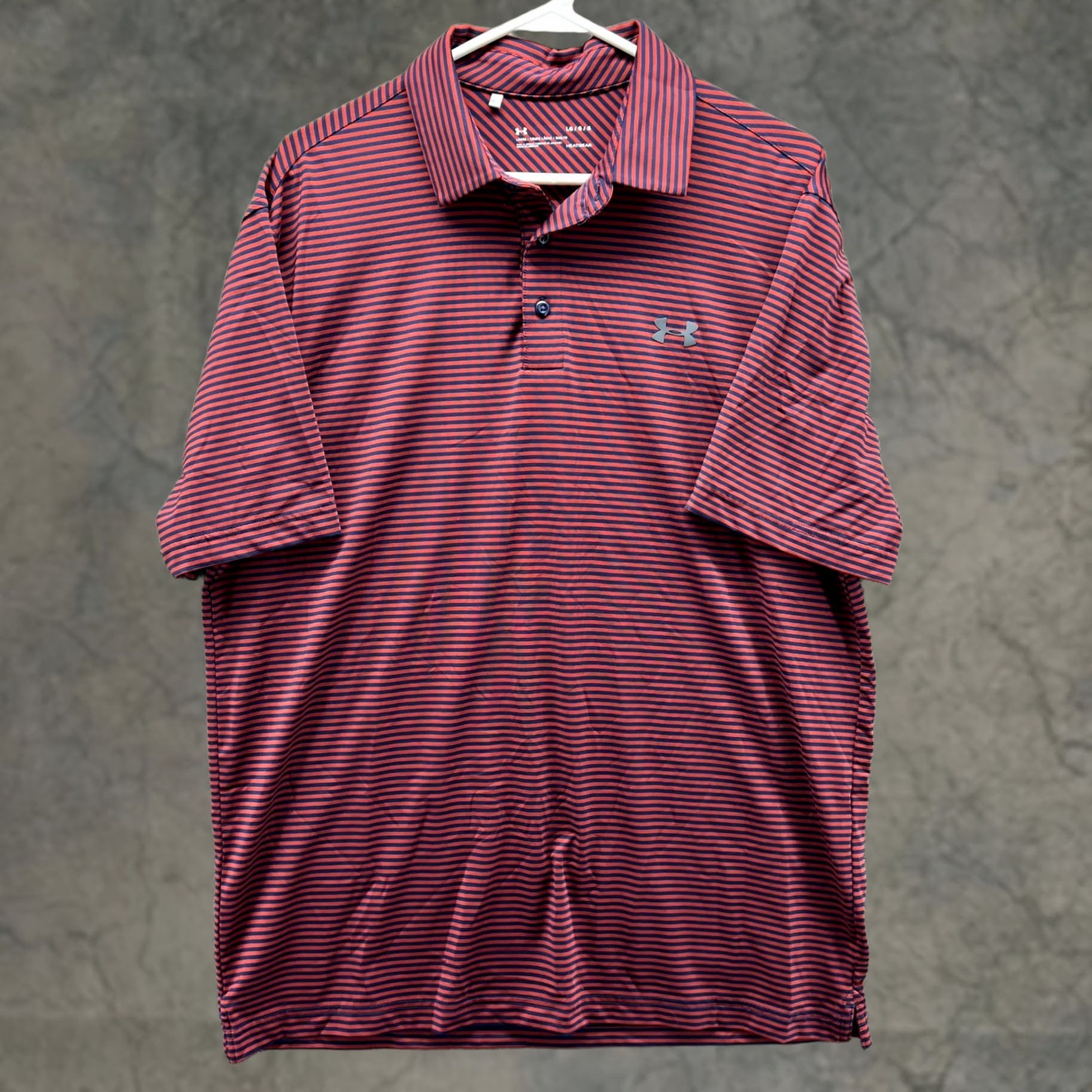 Under Armour Under Armour HeatGear Polo Shirt Mens Large Red Stripe Golf Performance Casual Shirt Size US L / EU 52-54 / 3 - 1 Thumbnail