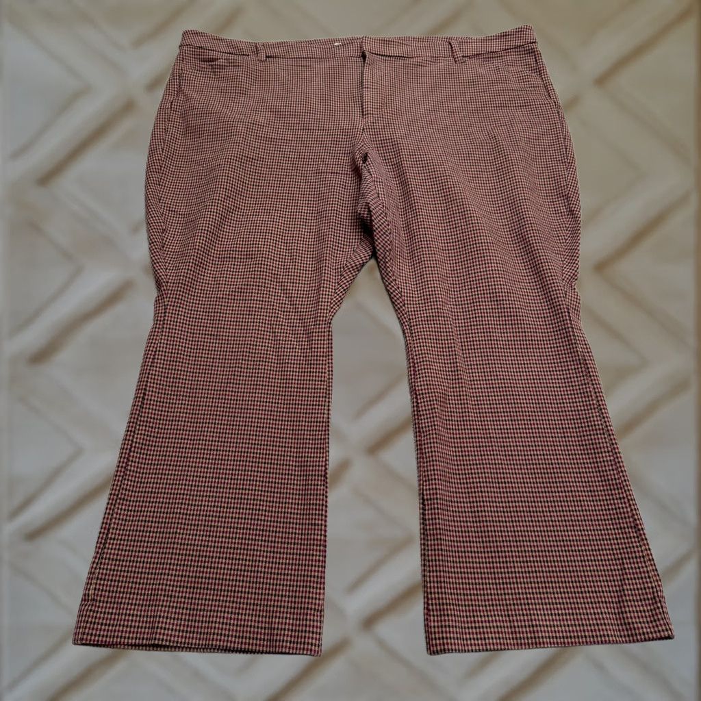Old Navy Old Navy Brown Plaid High Rise Pixie Flare Pants 26W Women's Plus Twill Pockets Inseam 28" Size 26" / US 2 / IT 38 - 1 Thumbnail