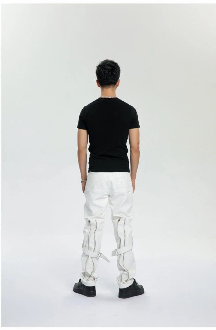 Leather × Vintage Cool White Pu Leather Pants Men Size US 35 - 4 Thumbnail