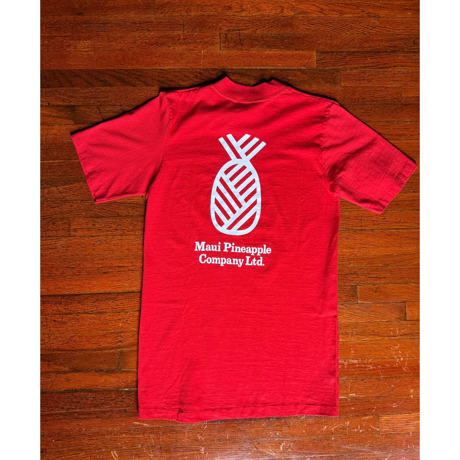 Vintage 80s Single Stitch Red White Maui Pineapple Hawaiian TShirt S Size US S / EU 44-46 / 1 - 1 Thumbnail