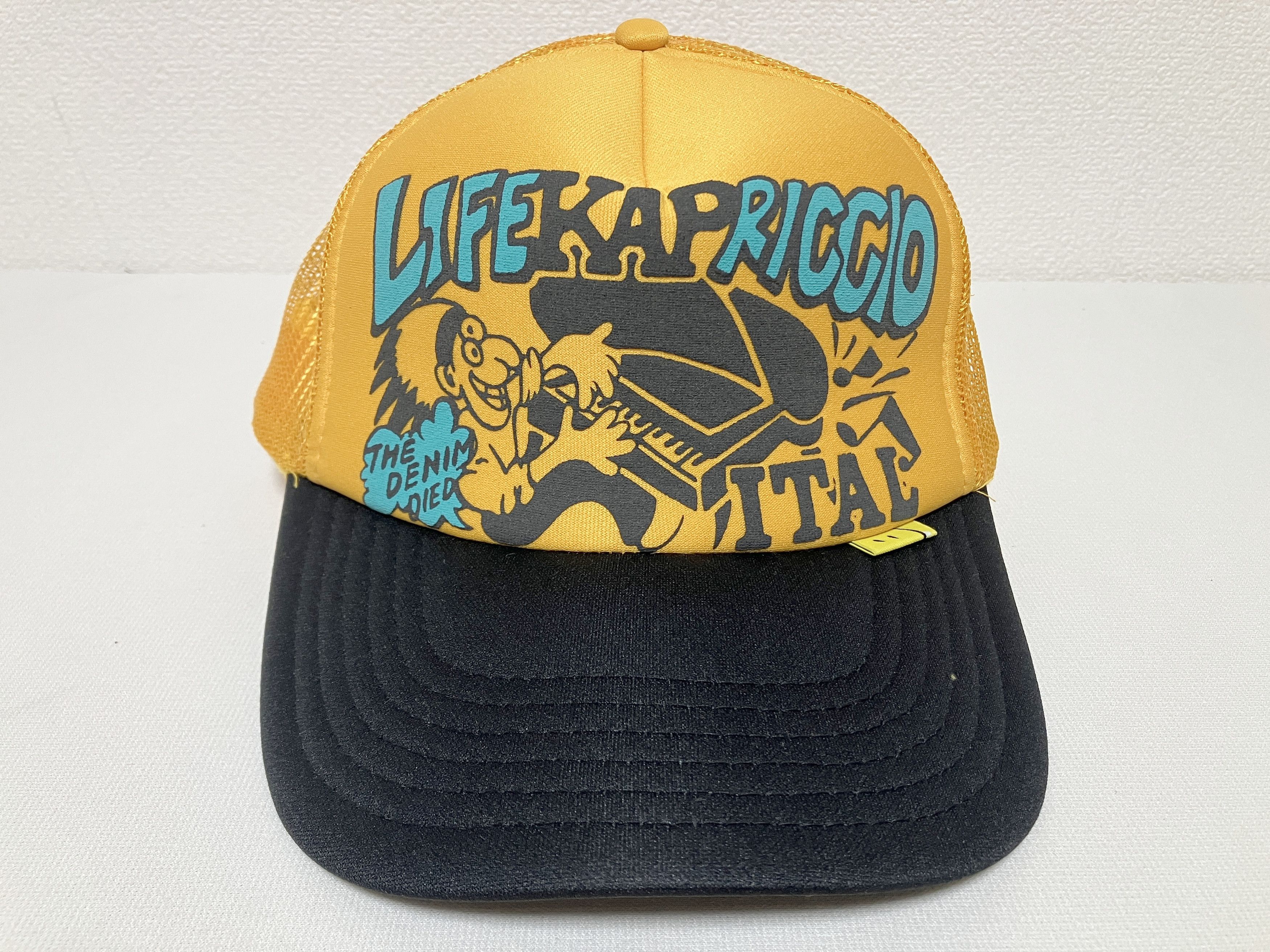 Kapital kapital life kapriccio truck cap hat trucker yellow black Size ONE SIZE - 2 Thumbnail