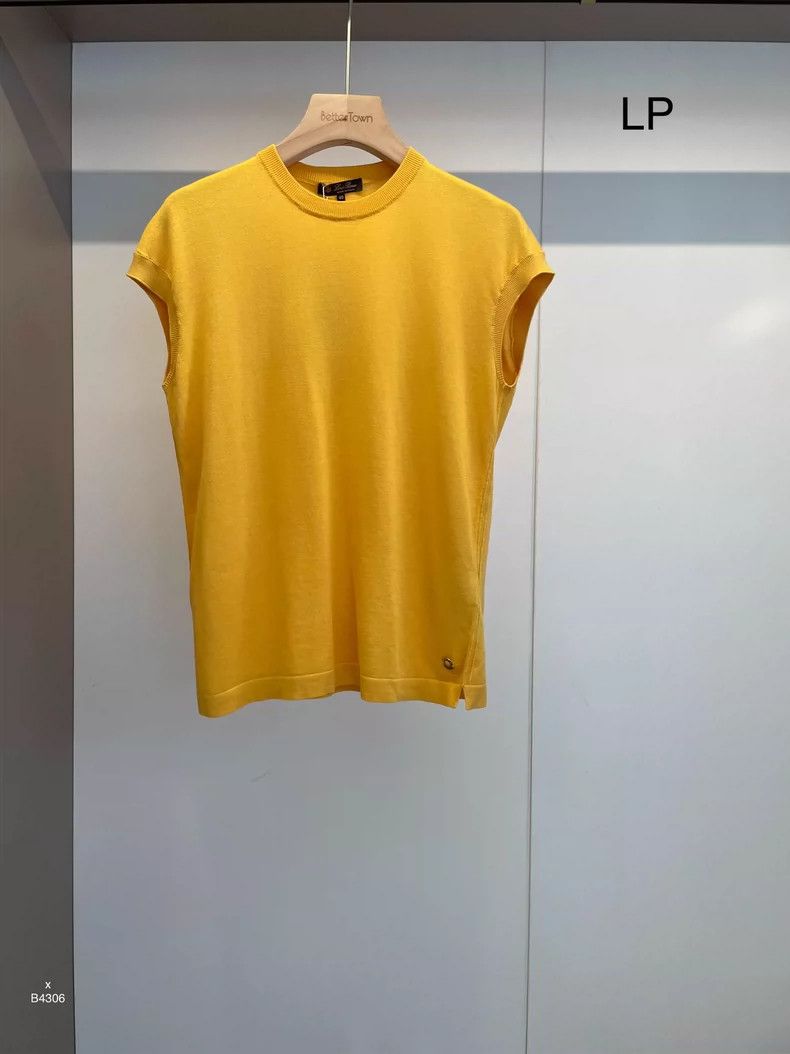 Loro Piana LORO PIANA Yellow goose silkworm cotton knit sweater Size M / US 6-8 / IT 42-44 - 1 Thumbnail