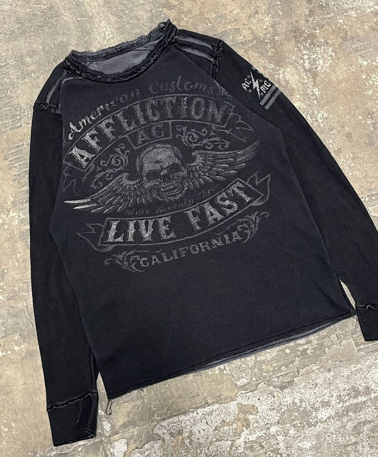 Affliction Affliction thermal long-sleeve grunge y2k opium cybery2k Size US L / EU 52-54 / 3 - 1 Thumbnail