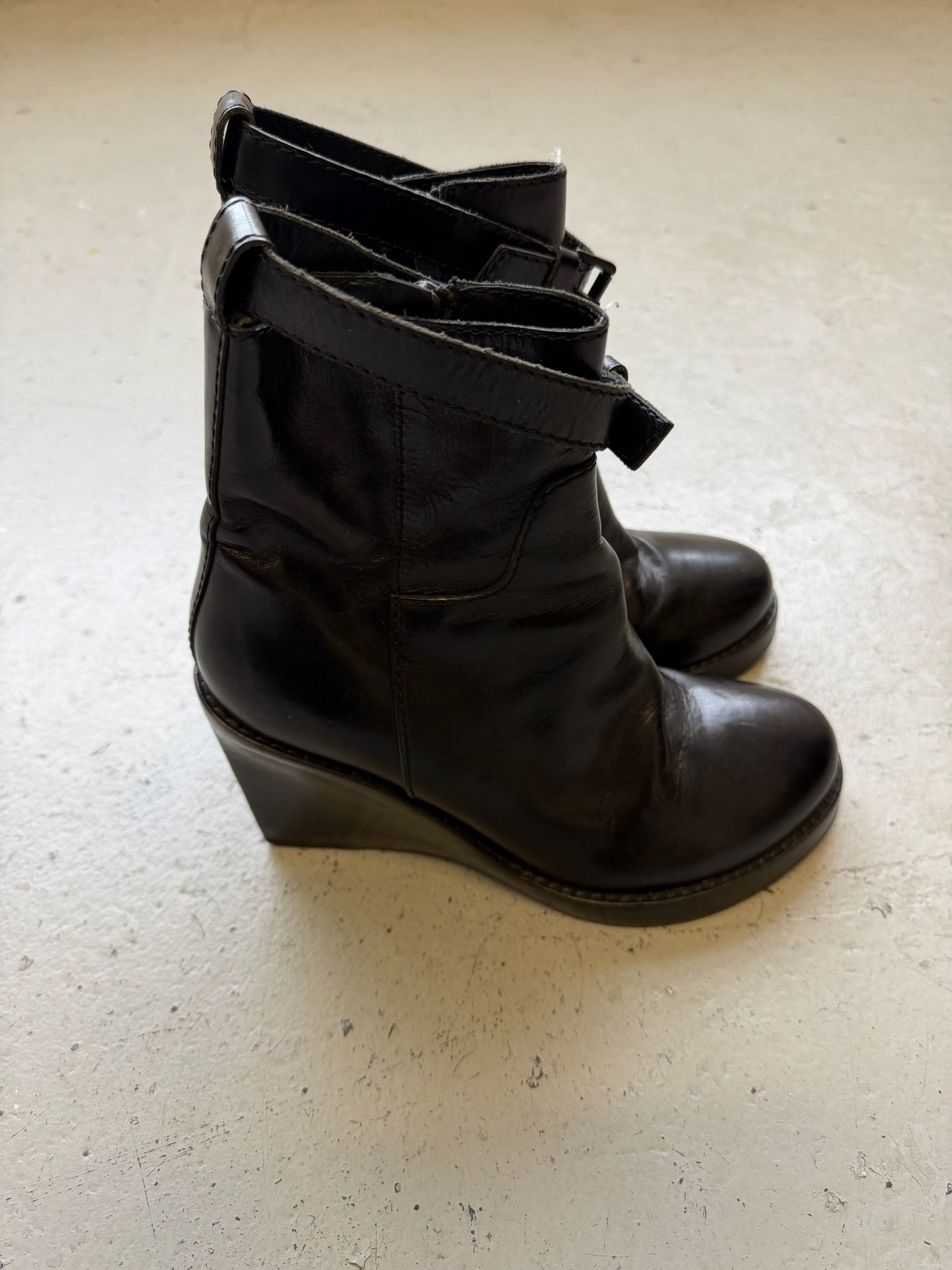 Ann Demeulemeester Ann Demeulemeester FW09 Calf Leather Wedge Boots Size US 6.5 / IT 36.5 - 5 Thumbnail