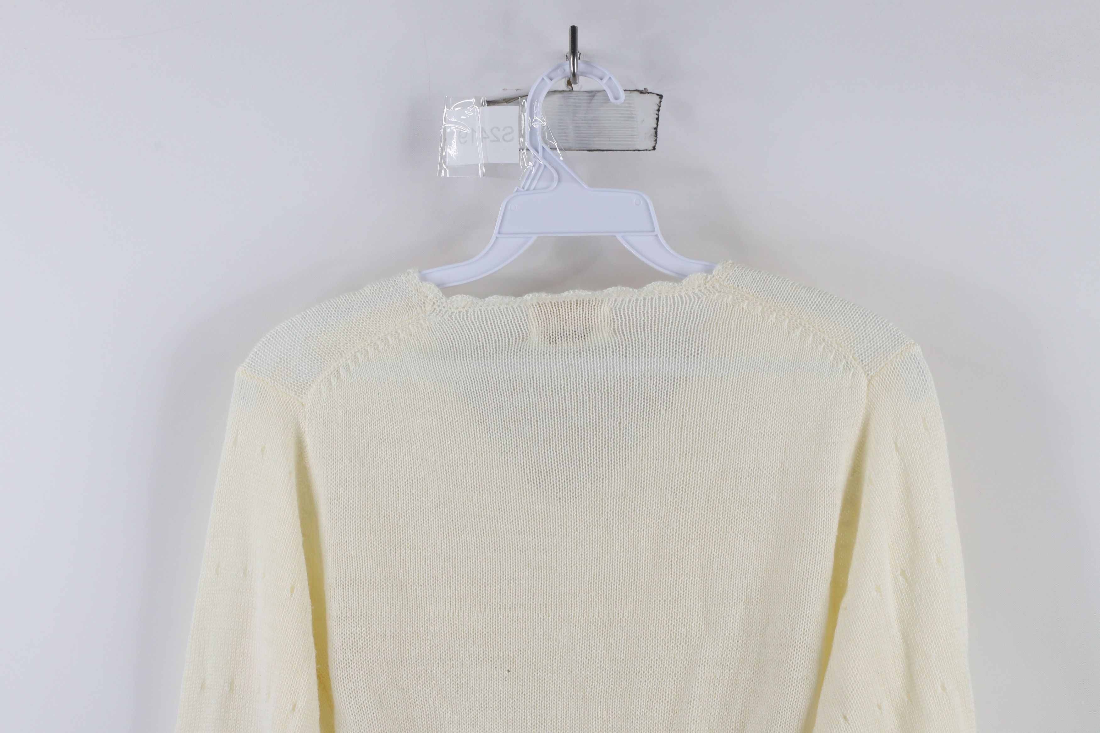 Vintage Vintage 60s 70s Boho Chic Frilled Flared Sleeve Knit Sweater Size L / US 10 / IT 46 - 10 Thumbnail