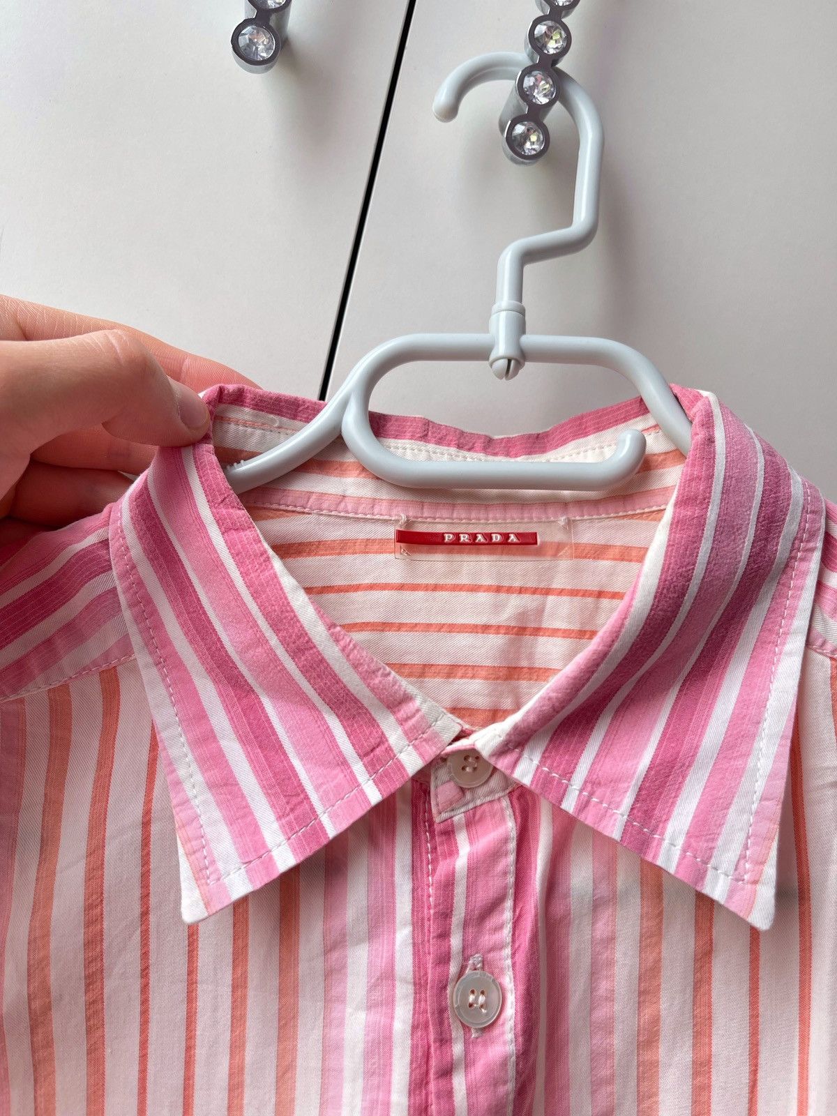 Prada Prada Stripped Pink Button Up Shirt Size US M / EU 48-50 / 2 - 3 Thumbnail