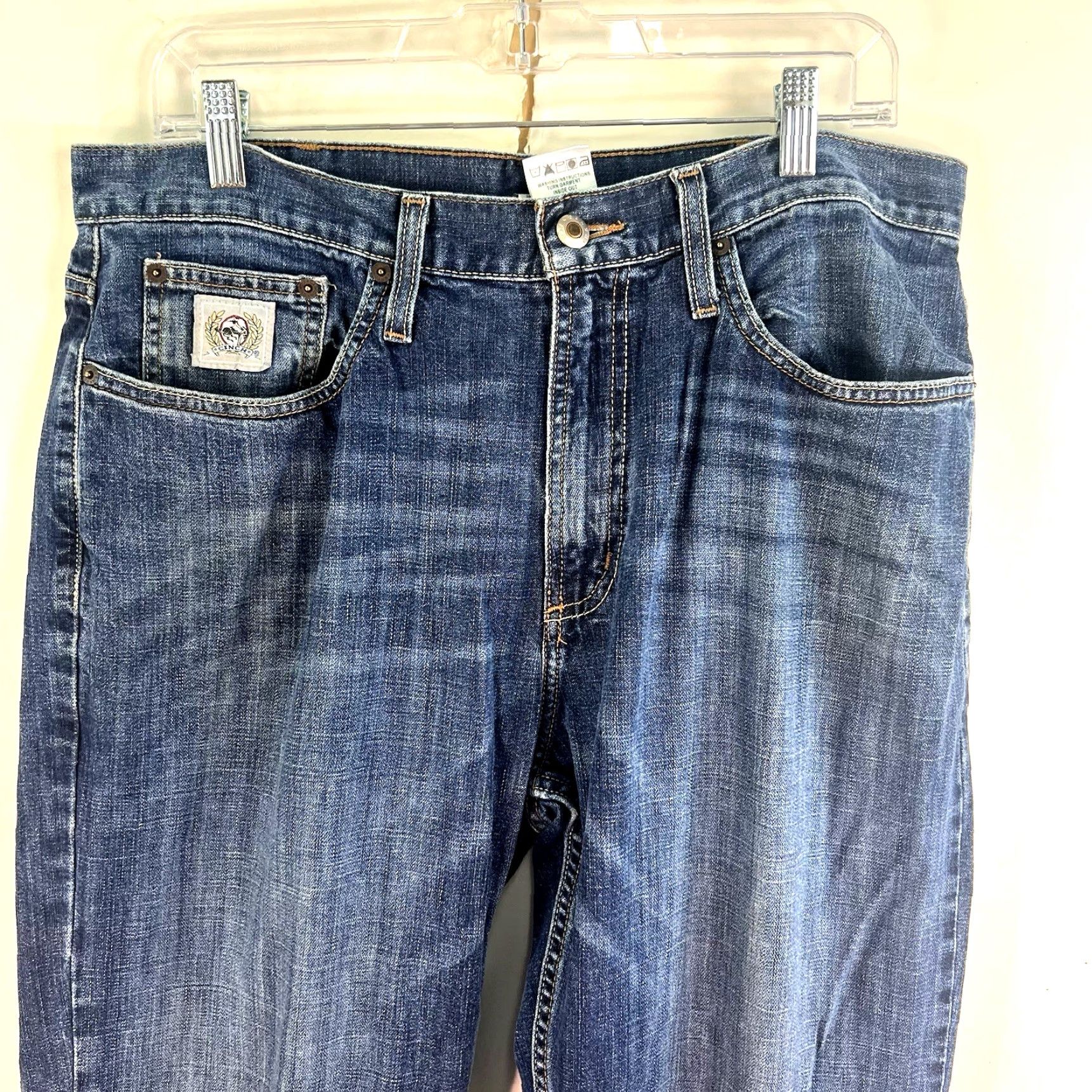 Denime Chinch Denim Jeans | Straight Fit | Mens Size 34 | Blue Size US 34 / EU 50 - 2 Thumbnail