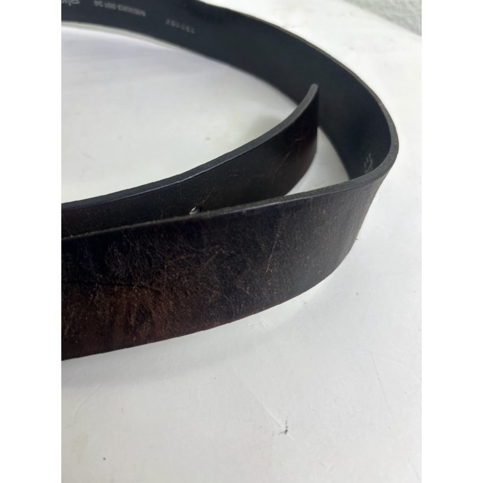 Fossil Fossil Belt Men Leather Brown Size 36 Letter Imprint Cowhide Buckle Size 36 - 3 Thumbnail