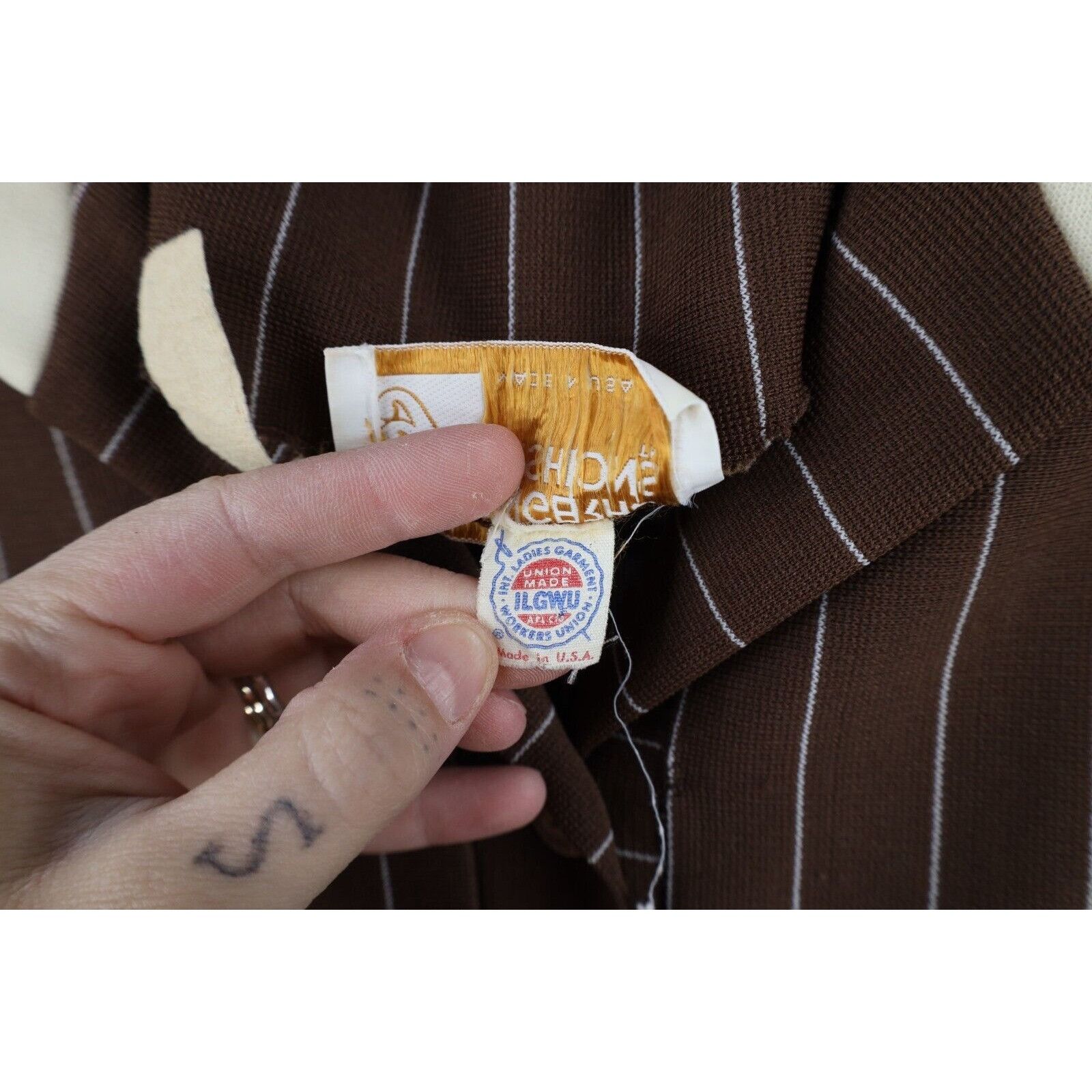 Vintage Vintage 70s Streetwear Pinstriped Bell Bottoms Romper Suit Size L / US 10 / IT 46 - 11 Thumbnail