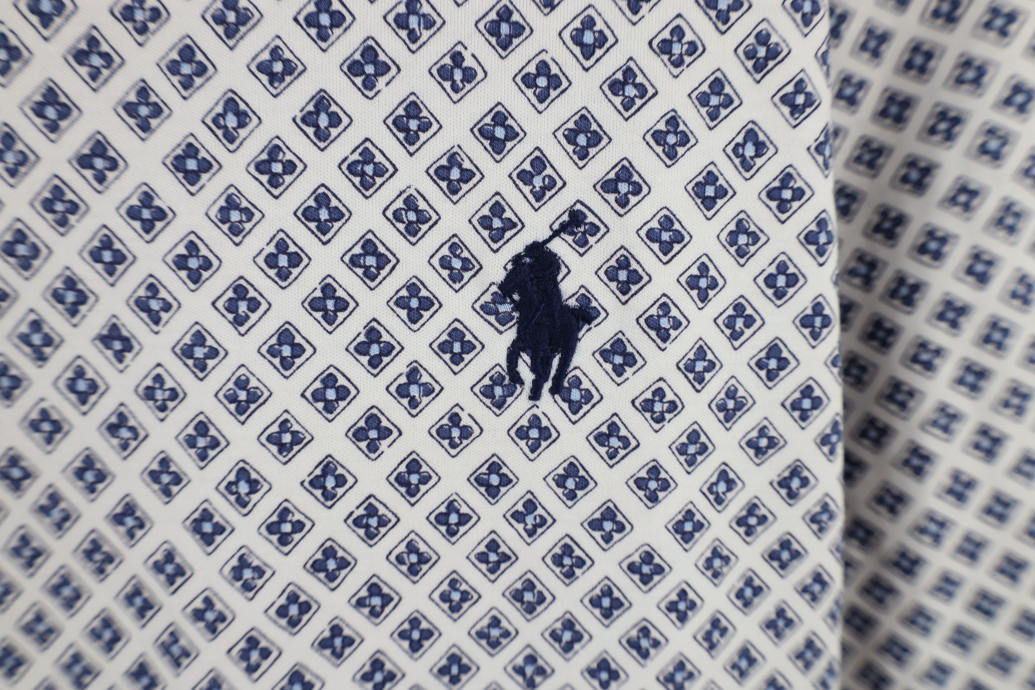 Ralph Lauren × Vintage Vintage Ralph Lauren Diamond Print Collared Polo Shirt Size US XXL / EU 58 / 5 - 4 Thumbnail
