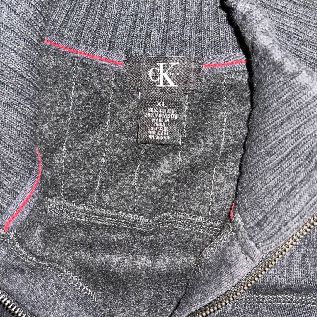 Calvin Klein CK Men's Full Zip up Mock Neck Sweater XL Preppy Casual Chic Size US XL / EU 56 / 4 - 3 Thumbnail