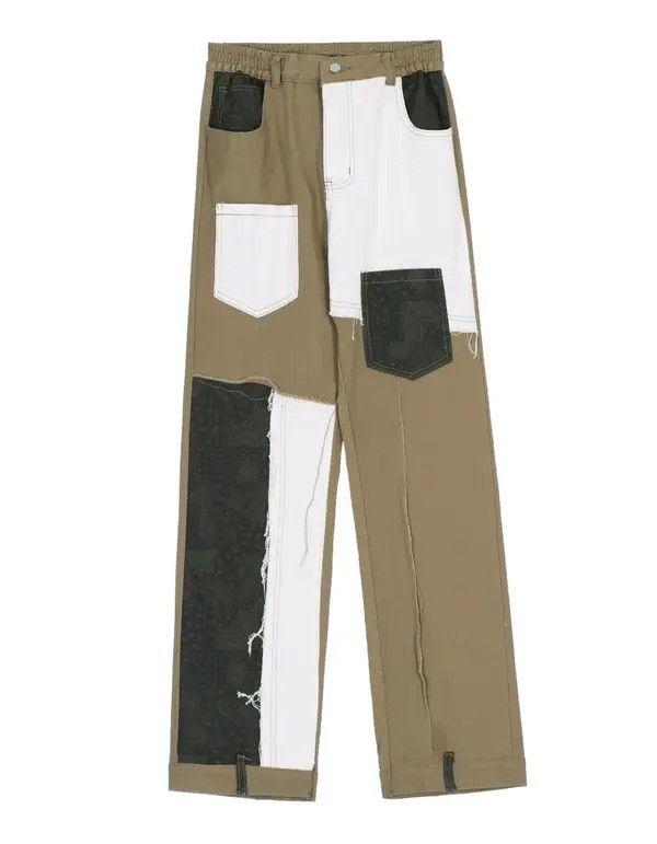 VIBE Khaki bandana patchwork grunge pants aesthetic Size US 30 / EU 46 - 6 Thumbnail