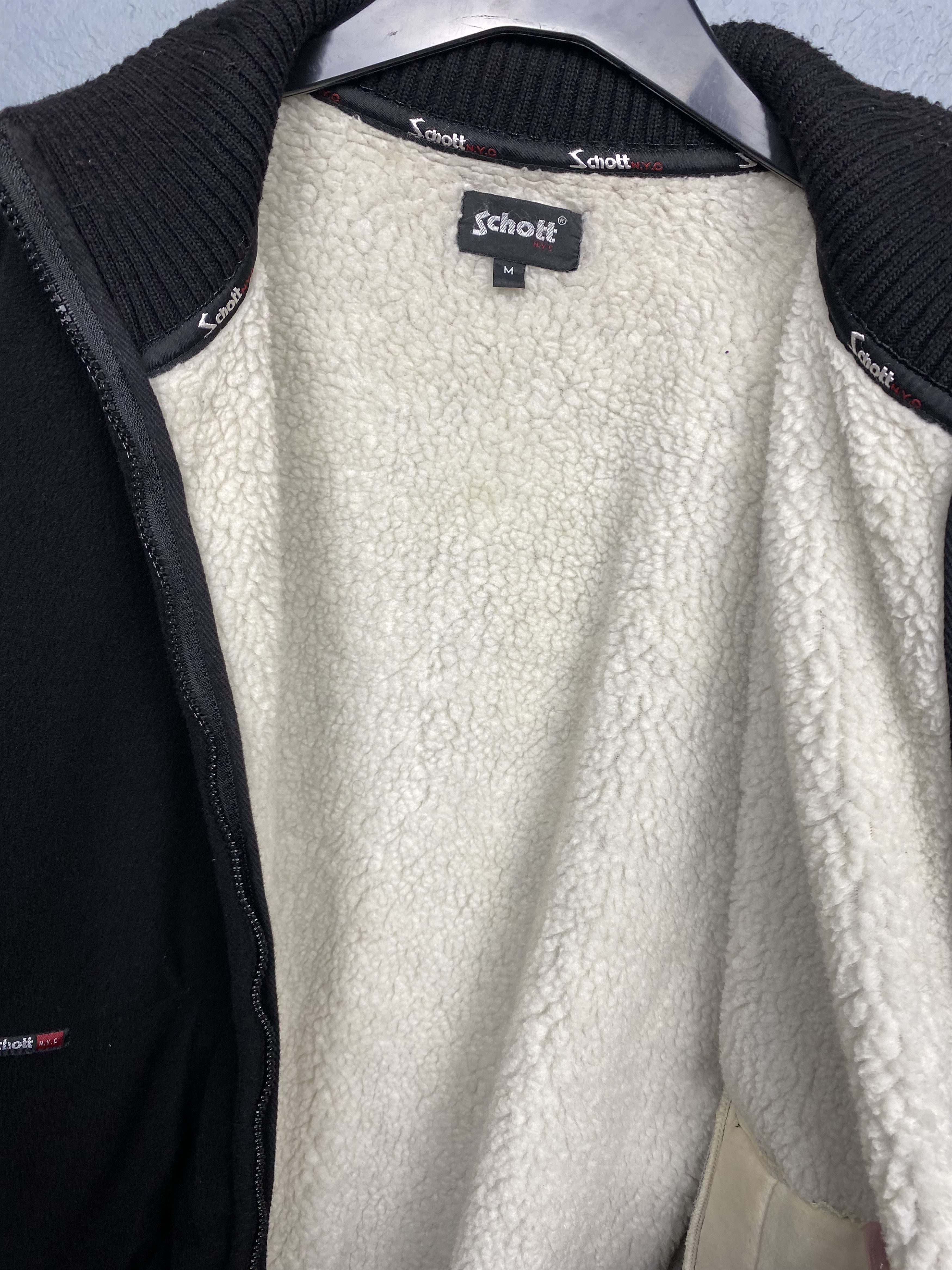 Schott × Vintage Schott Vintage Mens Sherpa Fleece Jacket Size US M / EU 48-50 / 2 - 6 Thumbnail
