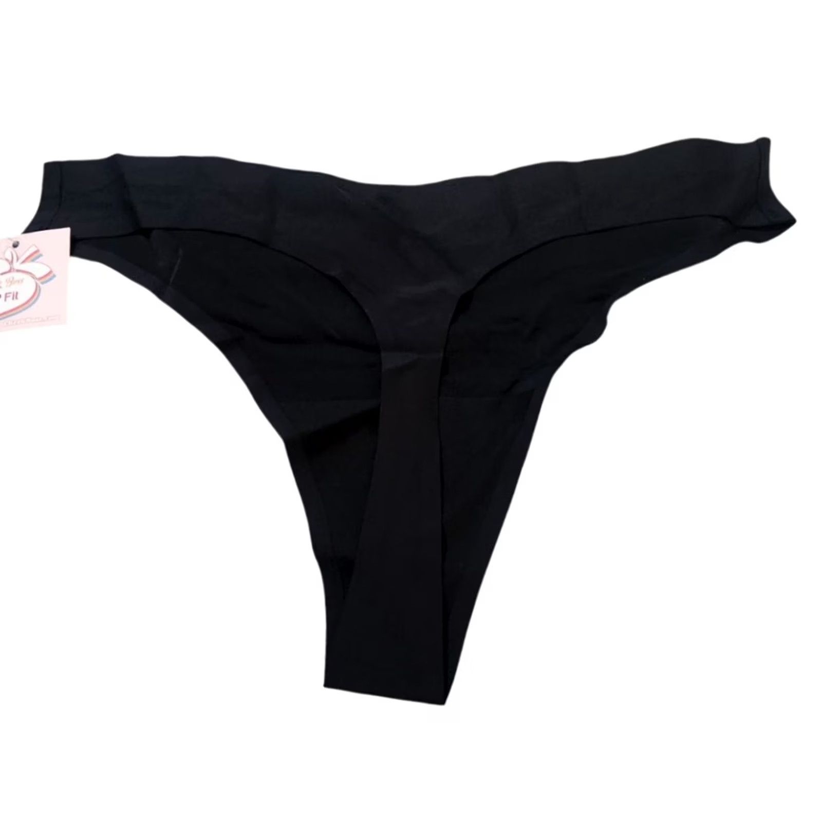 Vintage Cheek Boss Panty Womens L Black Thong Underwear Panties Size 36" / US 14 / IT 50 - 2 Thumbnail