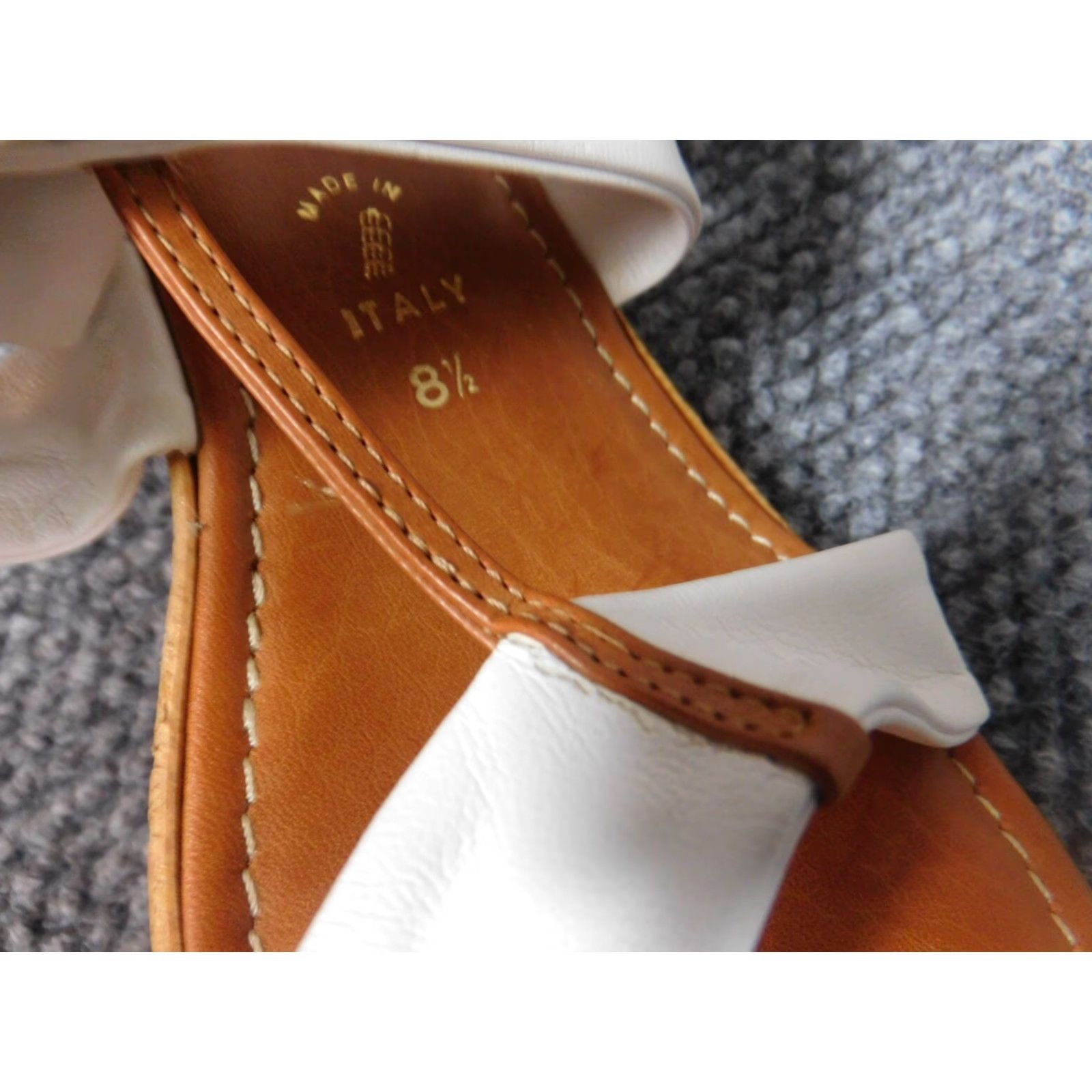 Vintage Italian Shoemakers Womens Heels Mule Block Open Toe Buckle Strap Leather Brown 8.5 High Heel Women’s Shoes Size 8.5 Brown Size US 7 / IT 37 - 7 Thumbnail