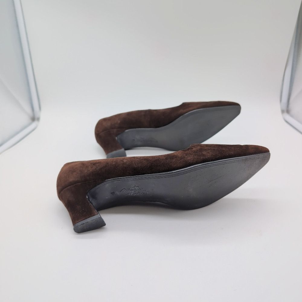 Vintage Mootsie's Tootsies Sz 10 Brown Suede Heels with Pointed Toe Size US 10 / IT 40 - 8 Thumbnail