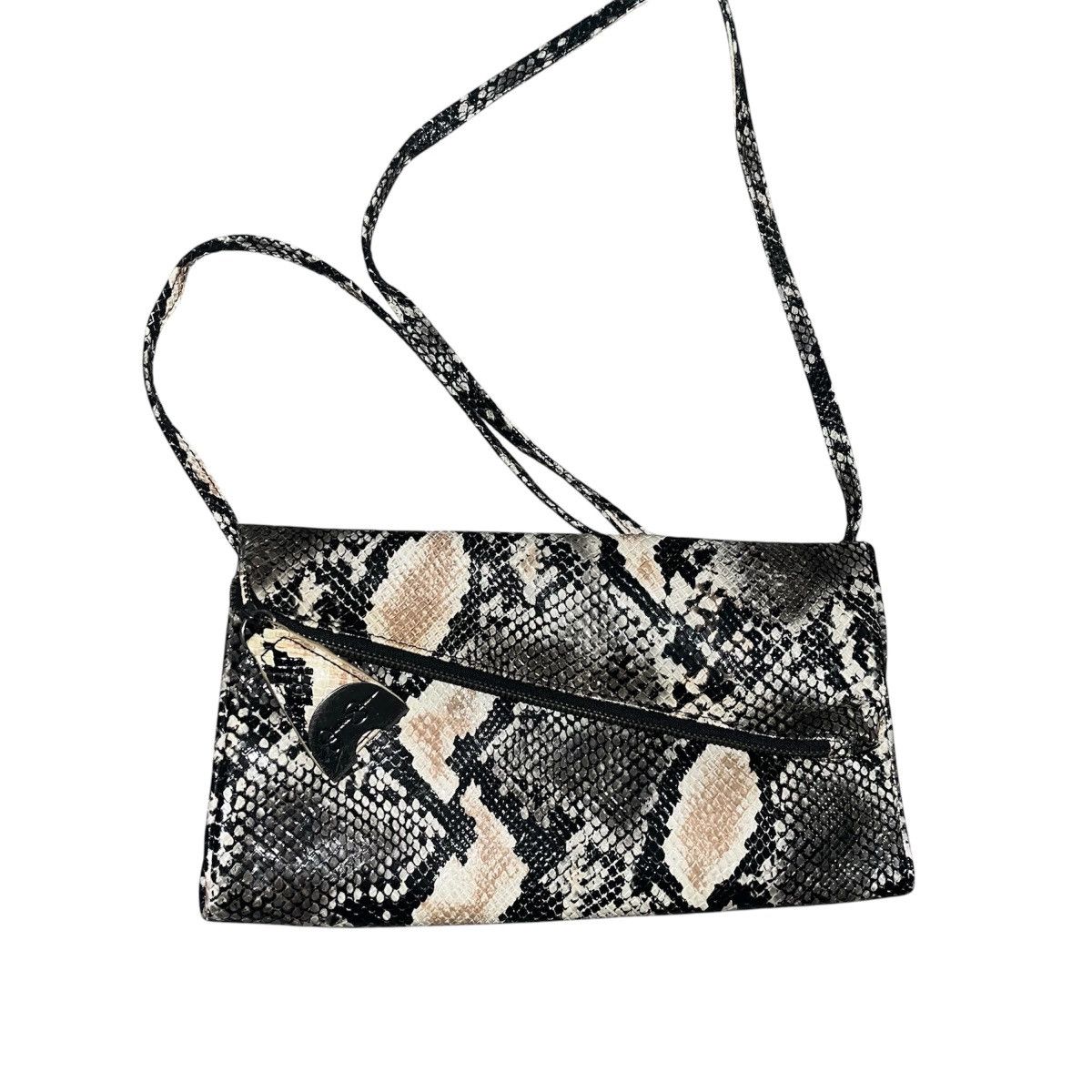 Jessica Simpson Jessica Simpson Black and Cream Snakeskin Crossbody Bag Size ONE SIZE - 1 Thumbnail