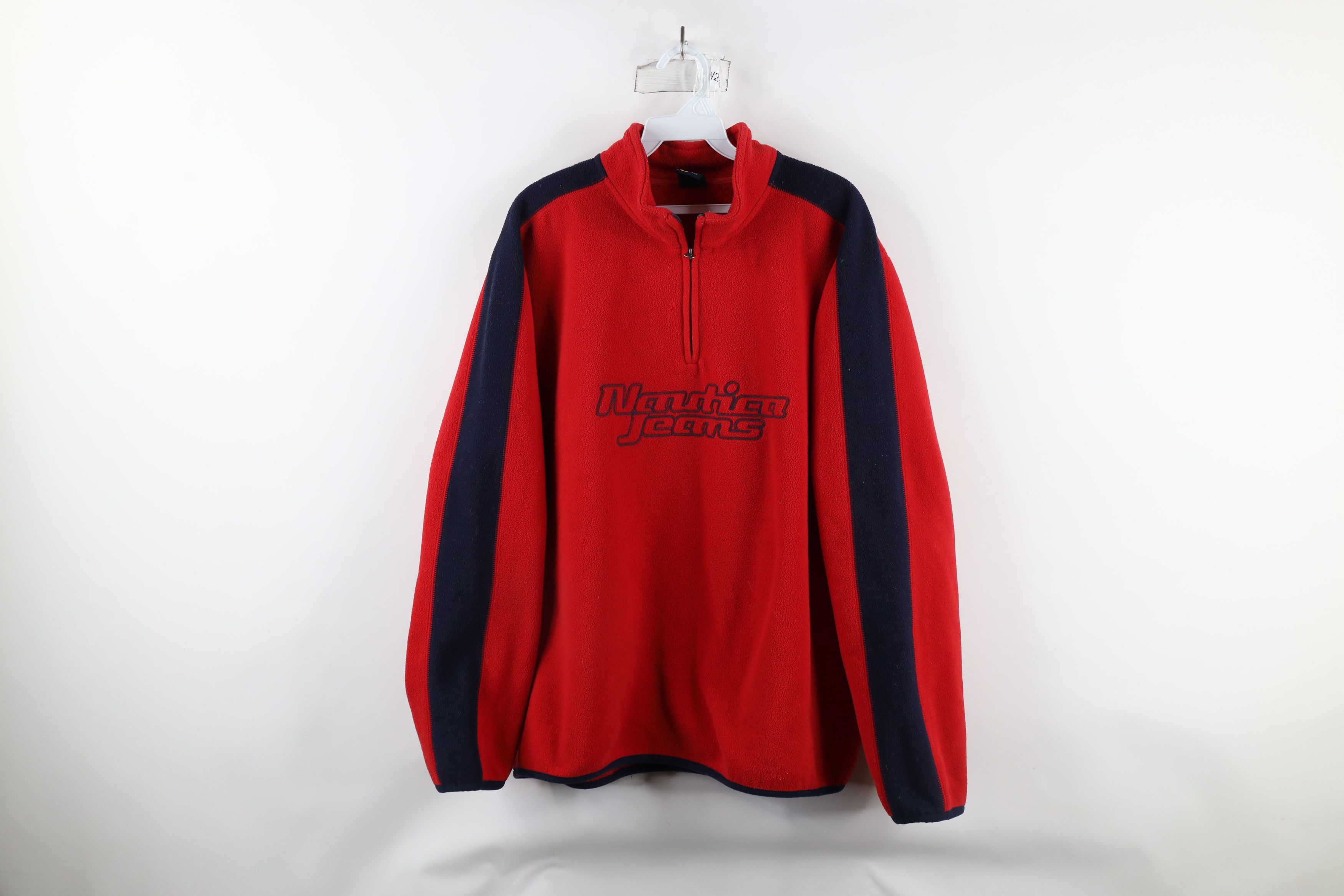 Nautica × Vintage Vintage 90s Nautica Script Half Zip Fleece Pullover Sweater Size US L / EU 52-54 / 3 - 1 Thumbnail