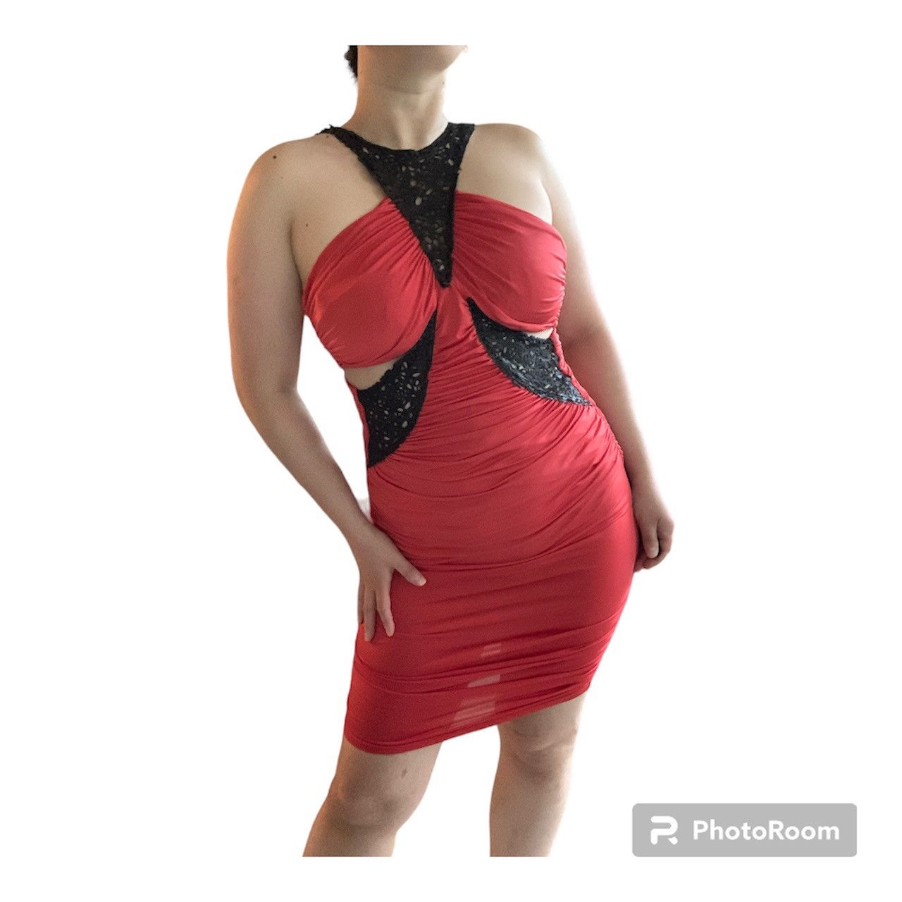 Bebe × Designer × Vintage Vintage Bebe y2k Red Cut-Out BodyCon Dress Size M / US 6-8 / IT 42-44 - 13 Thumbnail