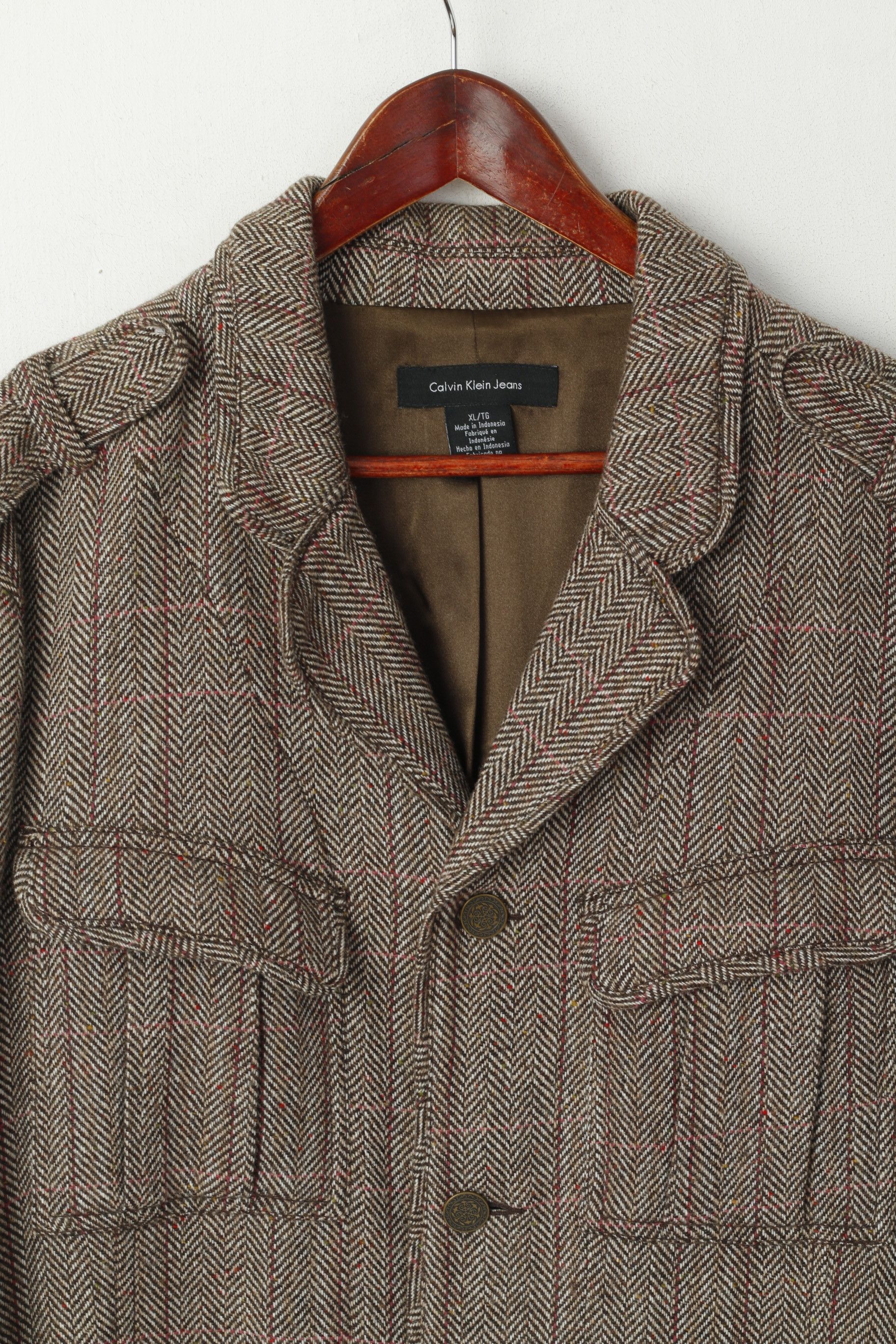 Calvin Klein Calvin Klein Jeans Men XL Jacket Brown Wool 5523 Size US XL / EU 56 / 4 - 3 Thumbnail