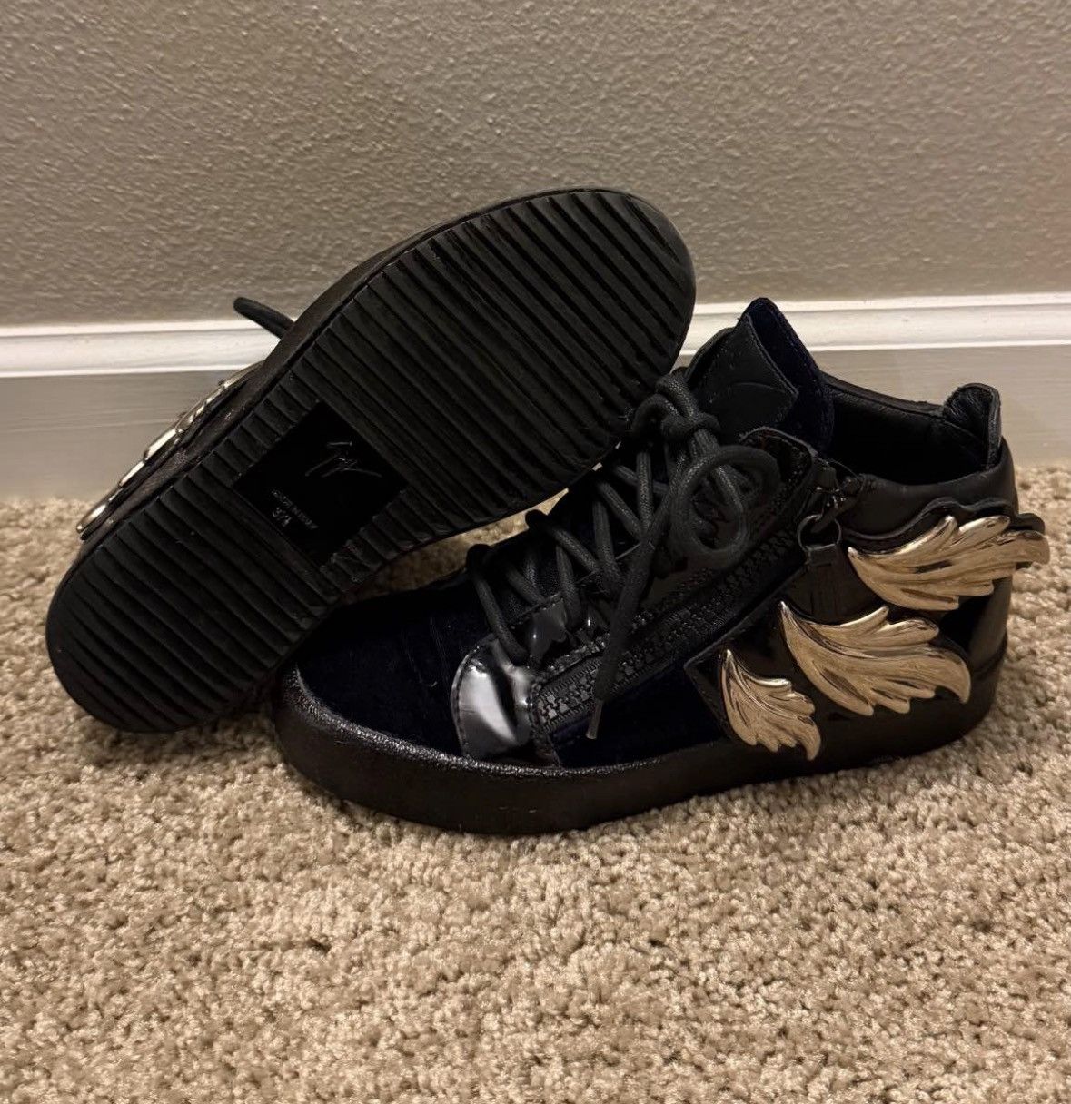 Giuseppe Zanotti Silver winged Giuseppe Zanotti leather high top sneakers Size US 7 / IT 37 - 5 Thumbnail