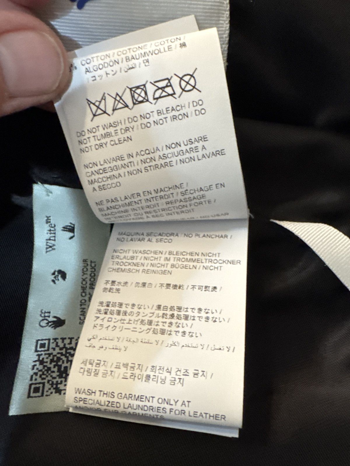 Off-White Black leather Biker Size US S / EU 44-46 / 1 - 9 Thumbnail