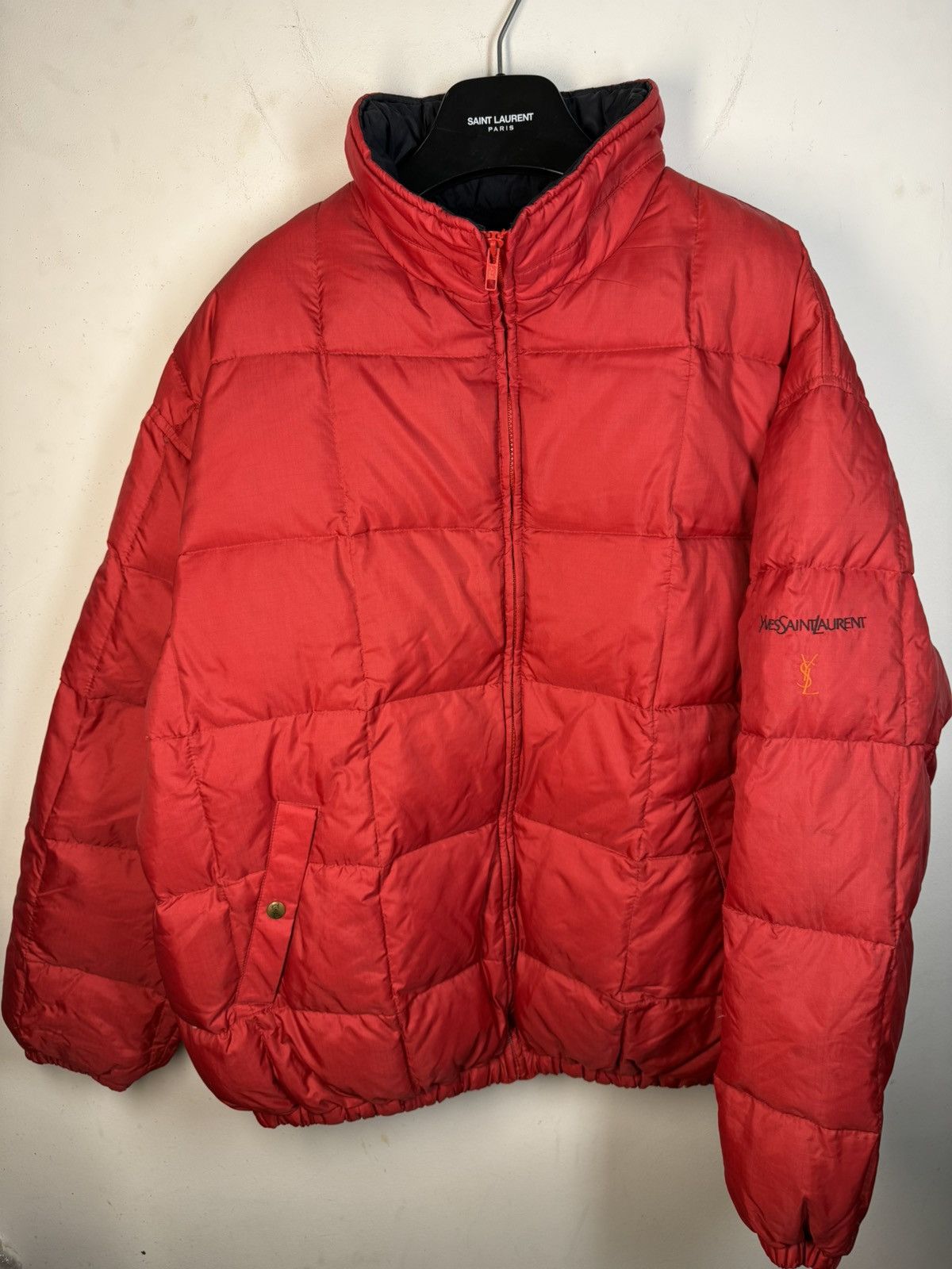Yves Saint Laurent Winter YSL Down Jacket Puffer Red Bomber Heavy Coat Size US XL / EU 56 / 4 - 24 Thumbnail