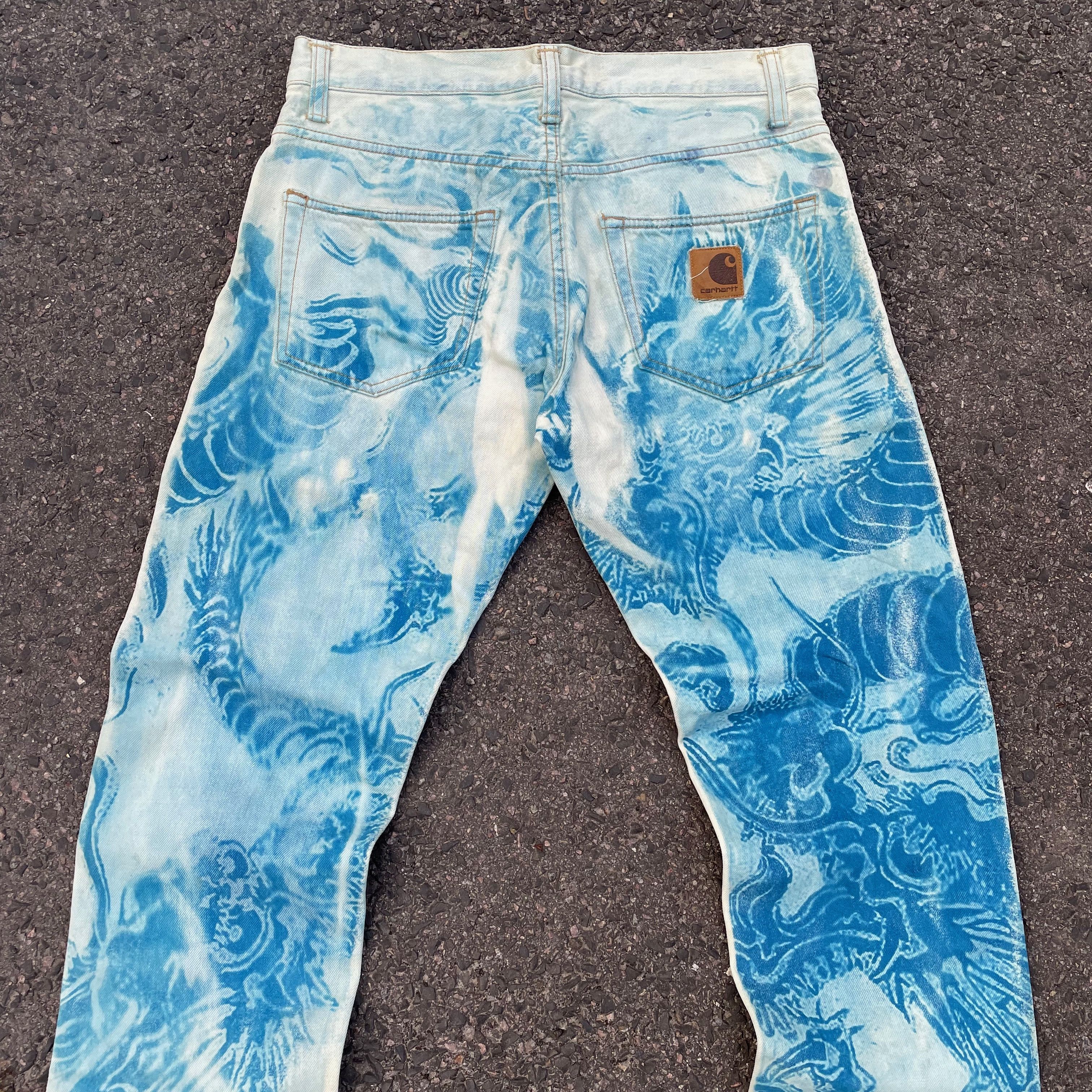 Carhartt Custom Carhartt 30x32 Blue Graphic Pants Y2K Grunge Art Size US 30 / EU 46 - 5 Thumbnail