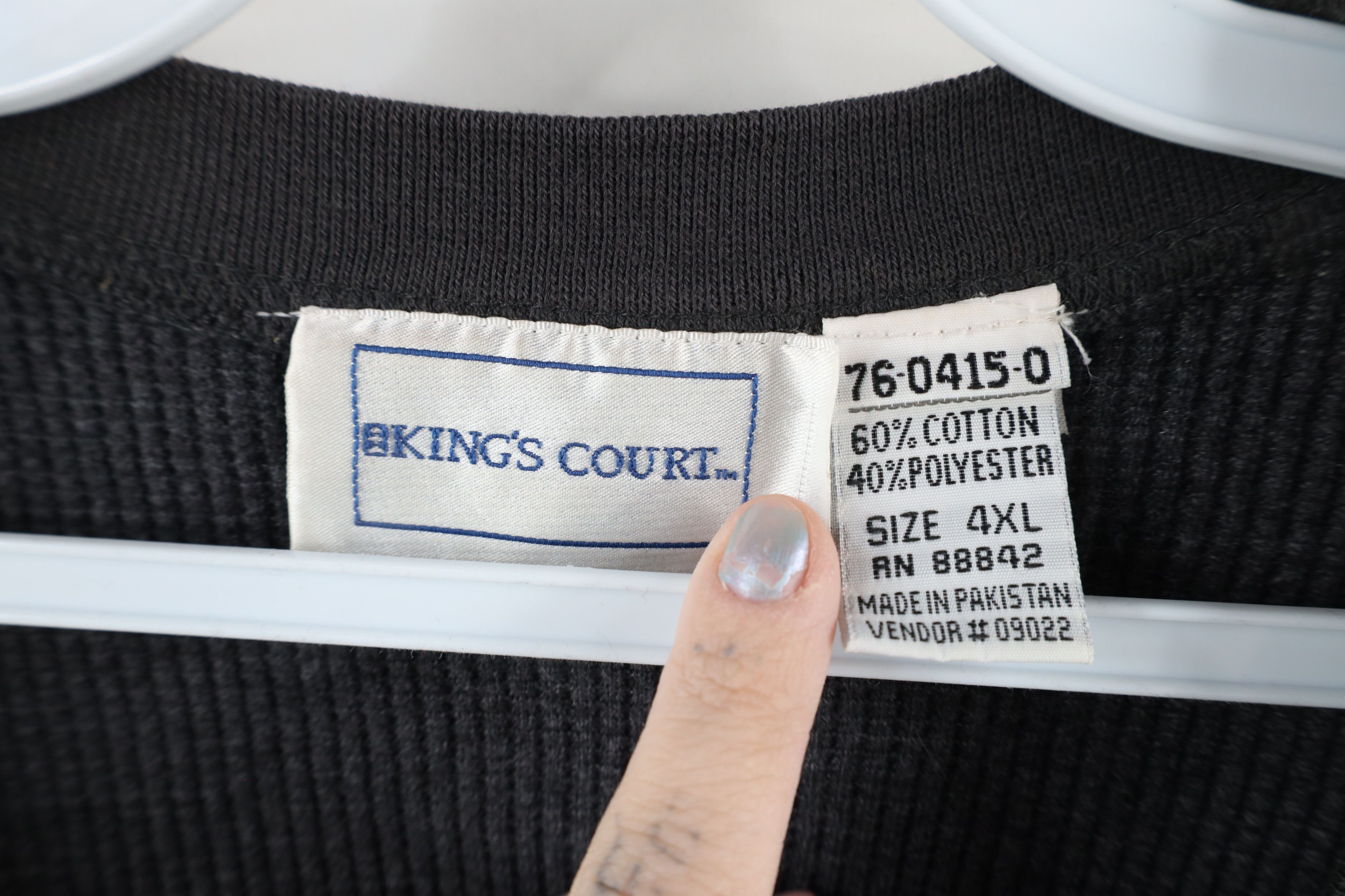 Vintage Vintage 90s Streetwear Waffle Knit Long Sleeve T-Shirt Size US XXL / EU 58 / 5 - 4 Thumbnail
