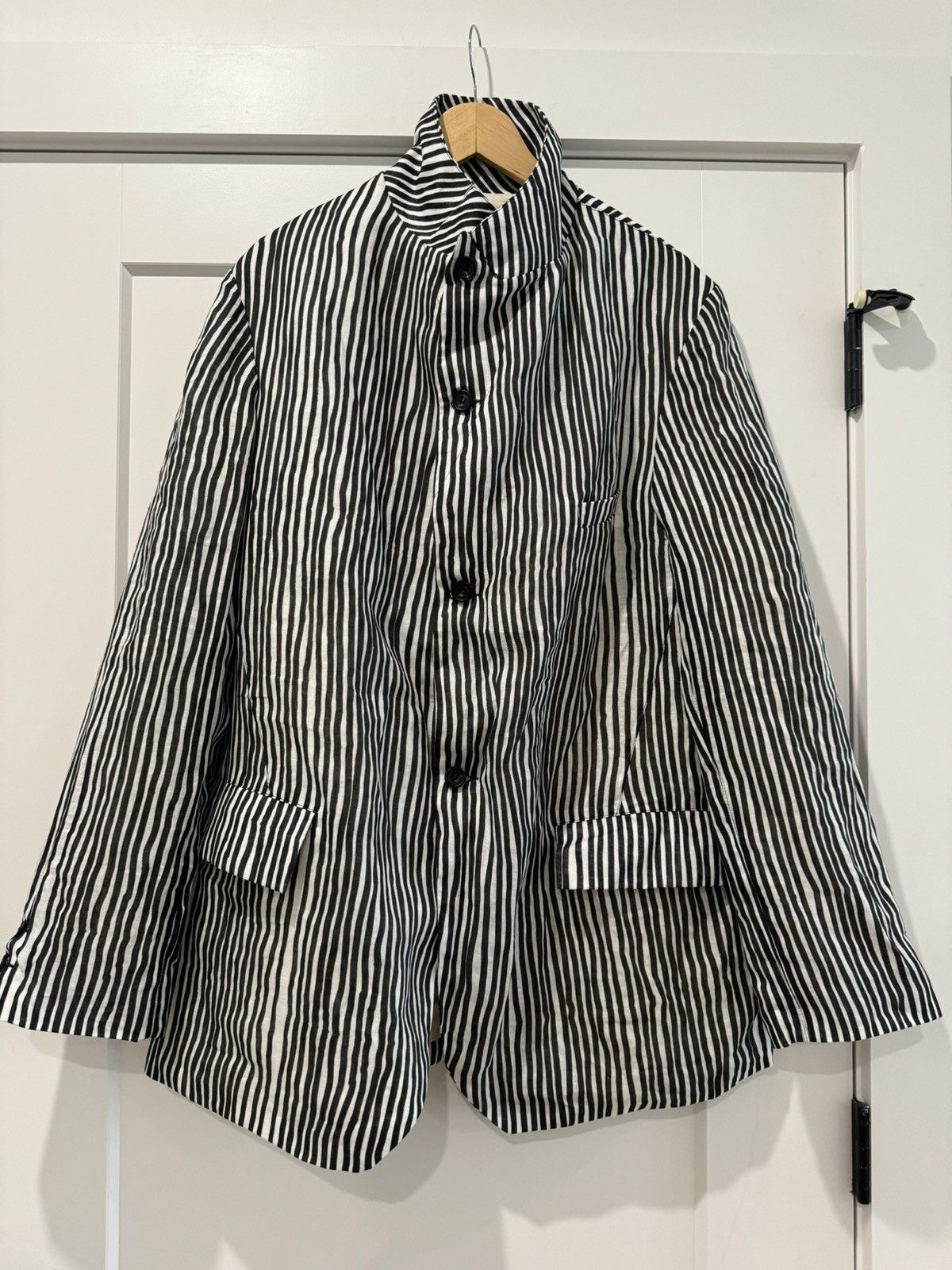 Pre-owned Paul Harnden Shoemakers Stripe Printed Norfolk Blazer In