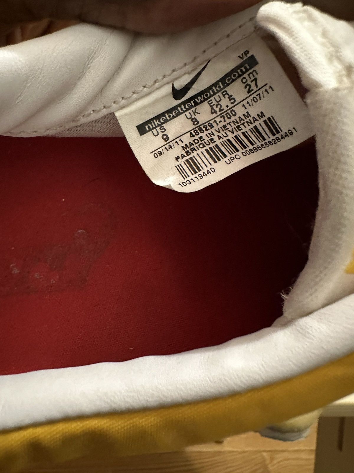 Nike × Vintage Nike Cortez Classic Nylon University Yellow/Red Size US 9 / EU 42 - 9 Thumbnail