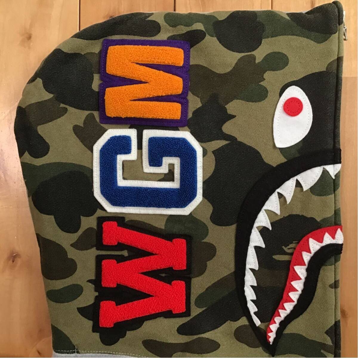 Bape BAPE Shark full zip hoodie 1st camo green a bathing ape Size US M / EU 48-50 / 2 - 4 Thumbnail