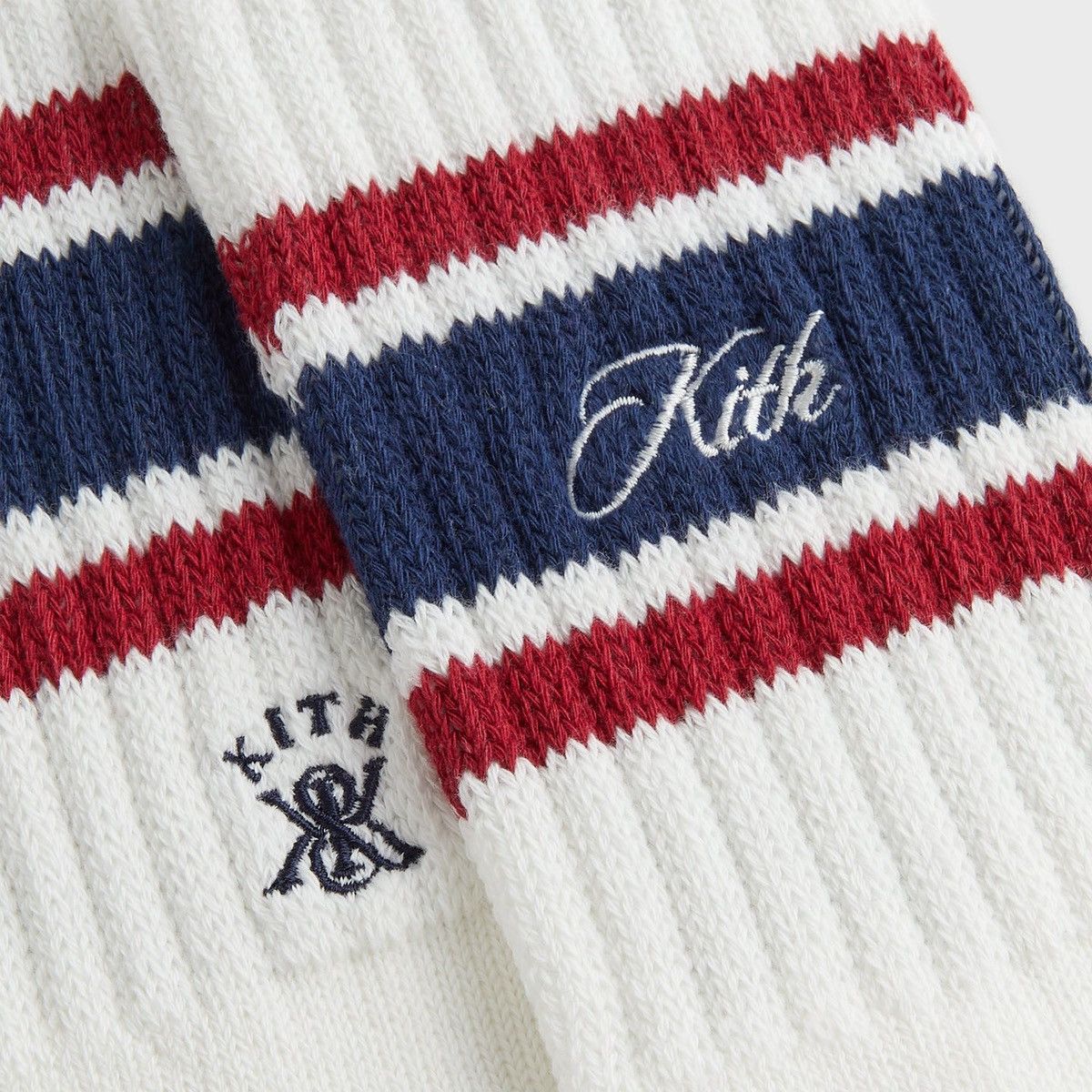 Kith Kith Striped Chunky Crew Socks Nocturnal Script Logo Size ONE SIZE - 3 Thumbnail