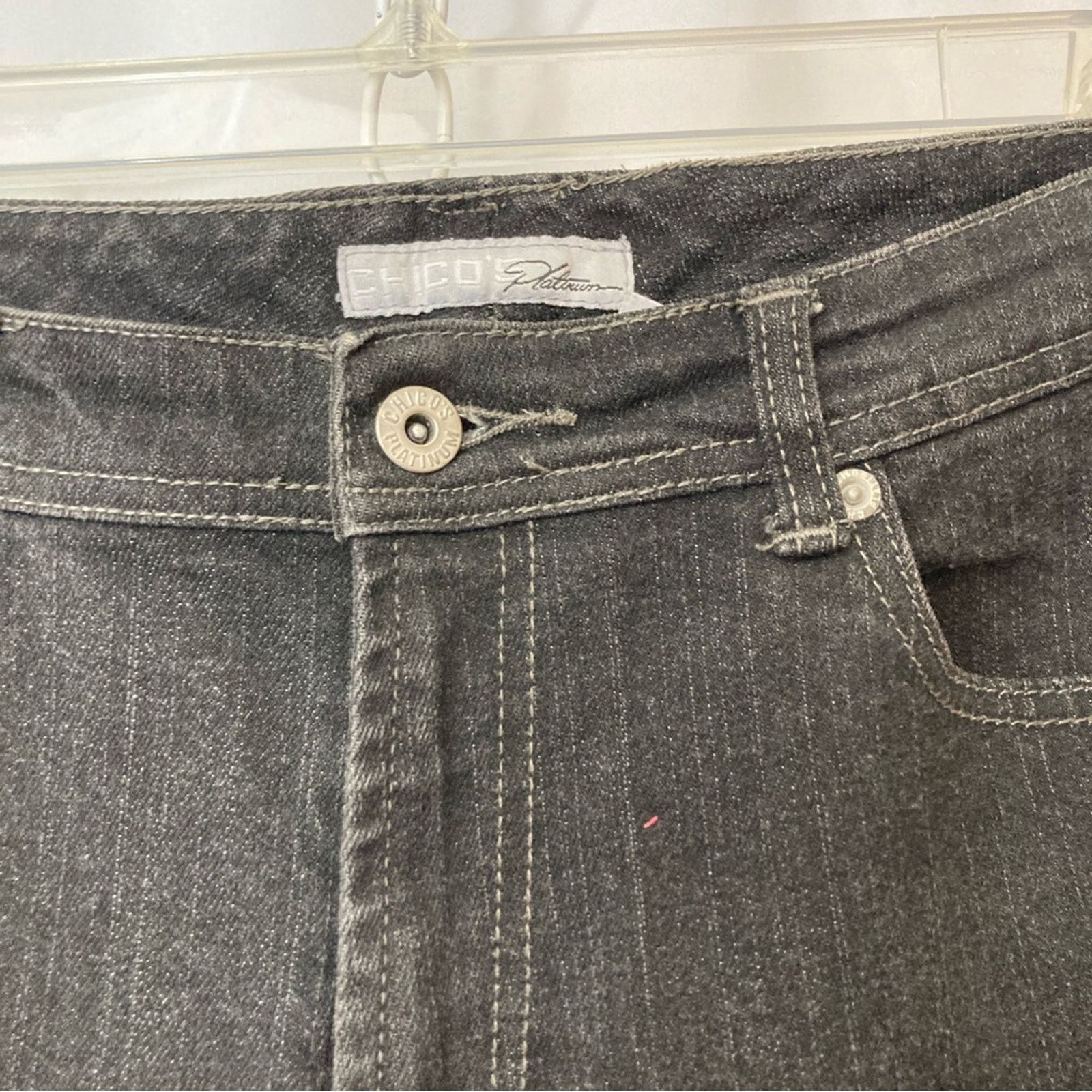 Chicos Chico’s Platinum Quartz Black Boot Cut Straight Denim Jeans Size 34" / US 12 / IT 48 - 5 Thumbnail