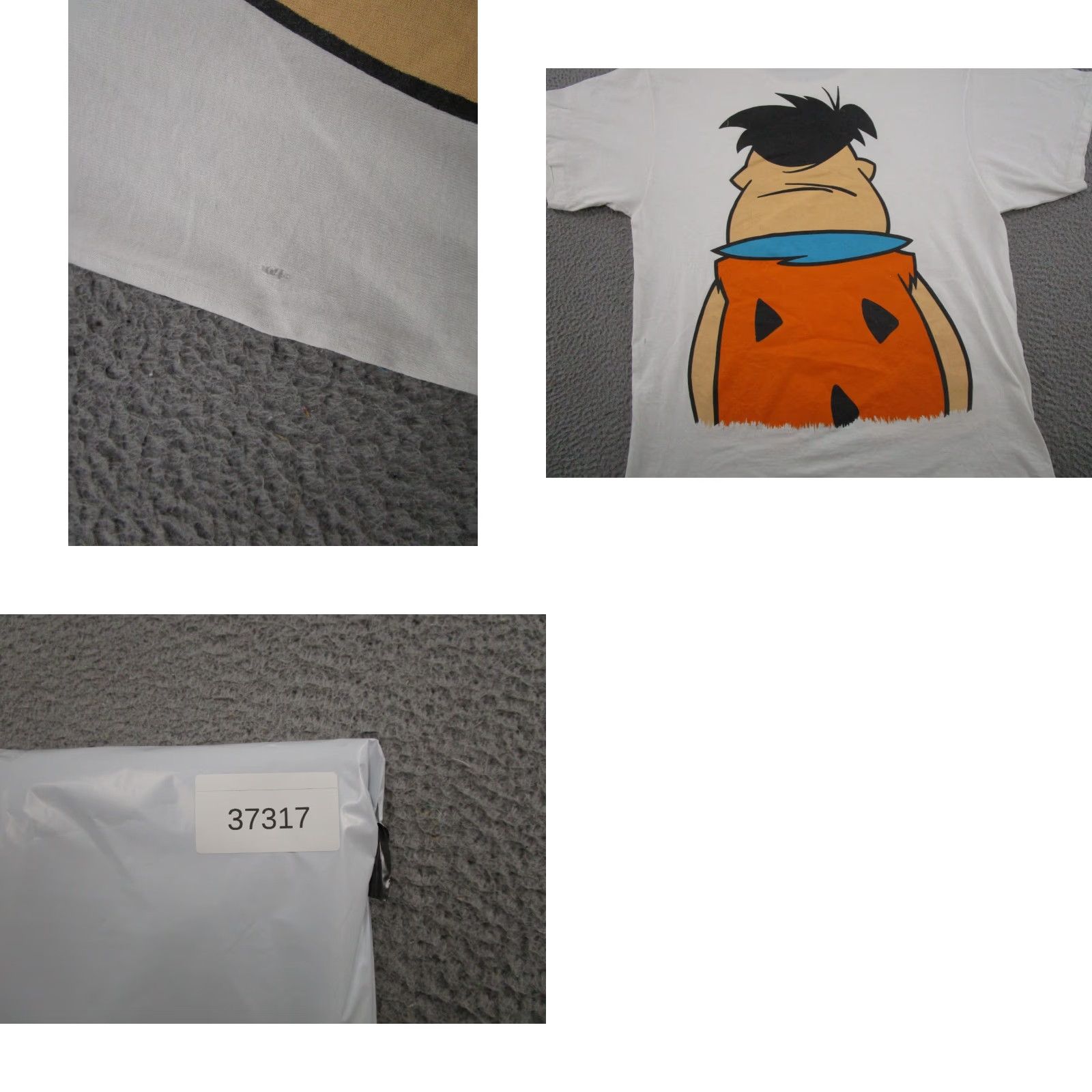 Tultex VTG 90s The Flintstones Fred Flintstone Shirt Double Sided Single Stitch XL Unisex Cotton Graphic Tee White 1990s Mens Womens Boys Girls Size US XL / EU 56 / 4 - 9 Thumbnail