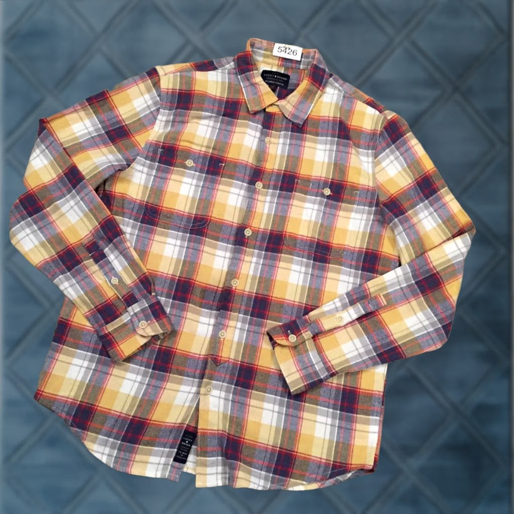Lucky Brand Lucky Brand Shirt Mens Medium Multicolor Plaid Long Sleeve Button Up Pockets Size US M / EU 48-50 / 2 - 1 Thumbnail