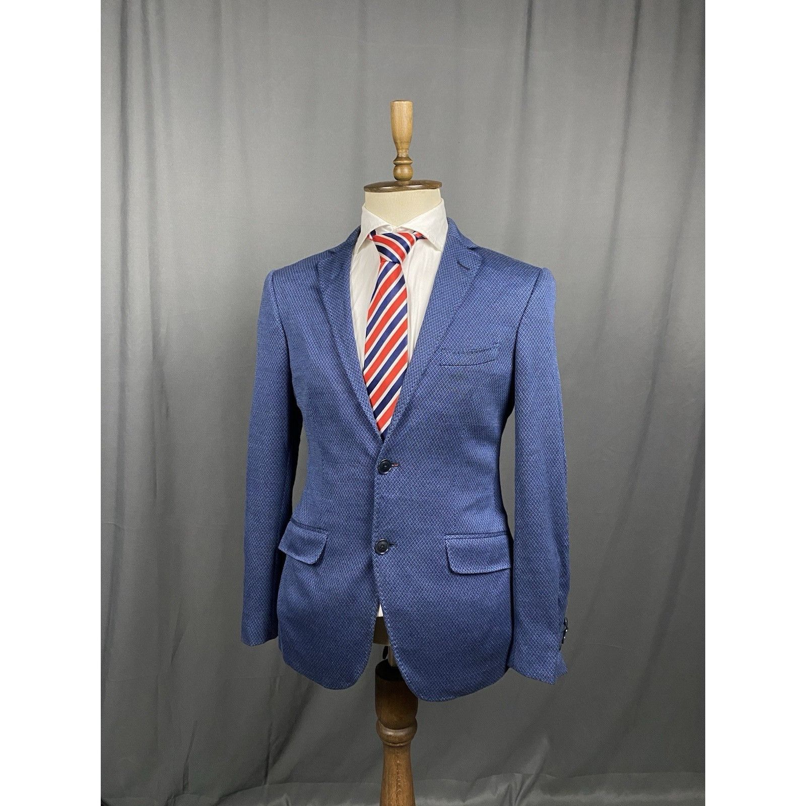 Etro ETRO Men's Blue Slim Fit Blazer Sportcoat Jacket Size 48 Size 48R - 2 Thumbnail