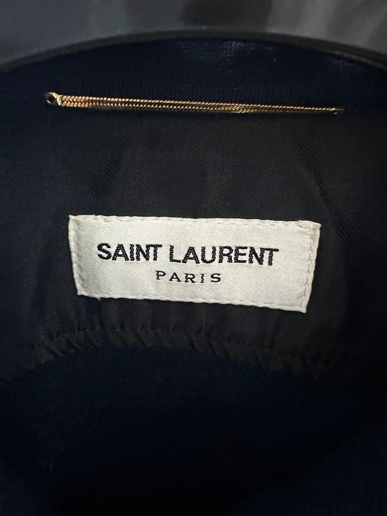 Saint Laurent Paris Saint Laurent Paris Saint Laurent Embroidered Logo Blue Sh Size US M / EU 48-50 / 2 - 2 Thumbnail
