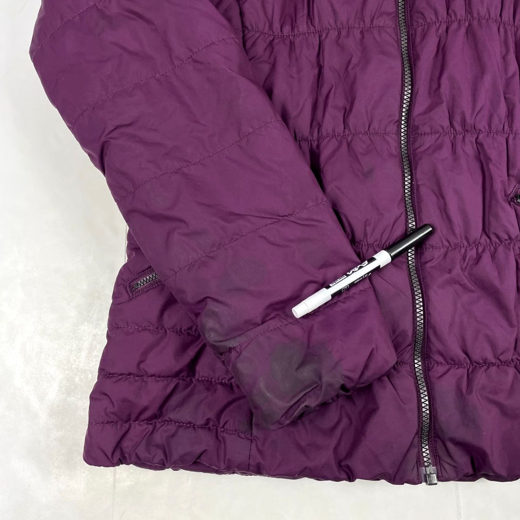Vintage Columbia Jacket Womens Medium Purple Thermal Puffer Hooded Coat Jacket Outdoor Winter Skiing Compact Quilted Wind-Resistant Full Zip Size M / US 6-8 / IT 42-44 - 6 Thumbnail