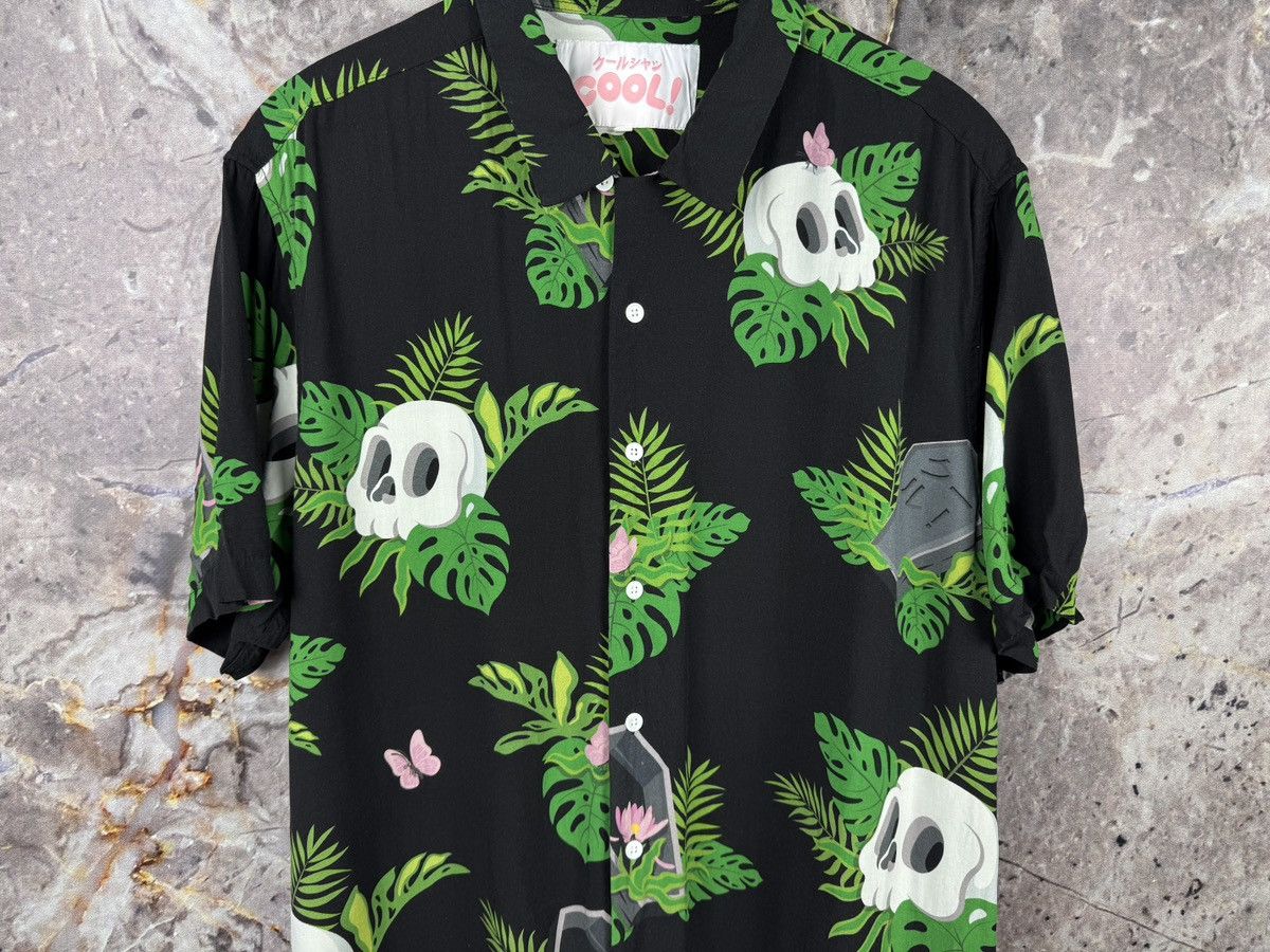 Other Cool Hawaiian Shirt Skull Tropical Button-Up Short Sleeve Size US XL / EU 56 / 4 - 3 Thumbnail