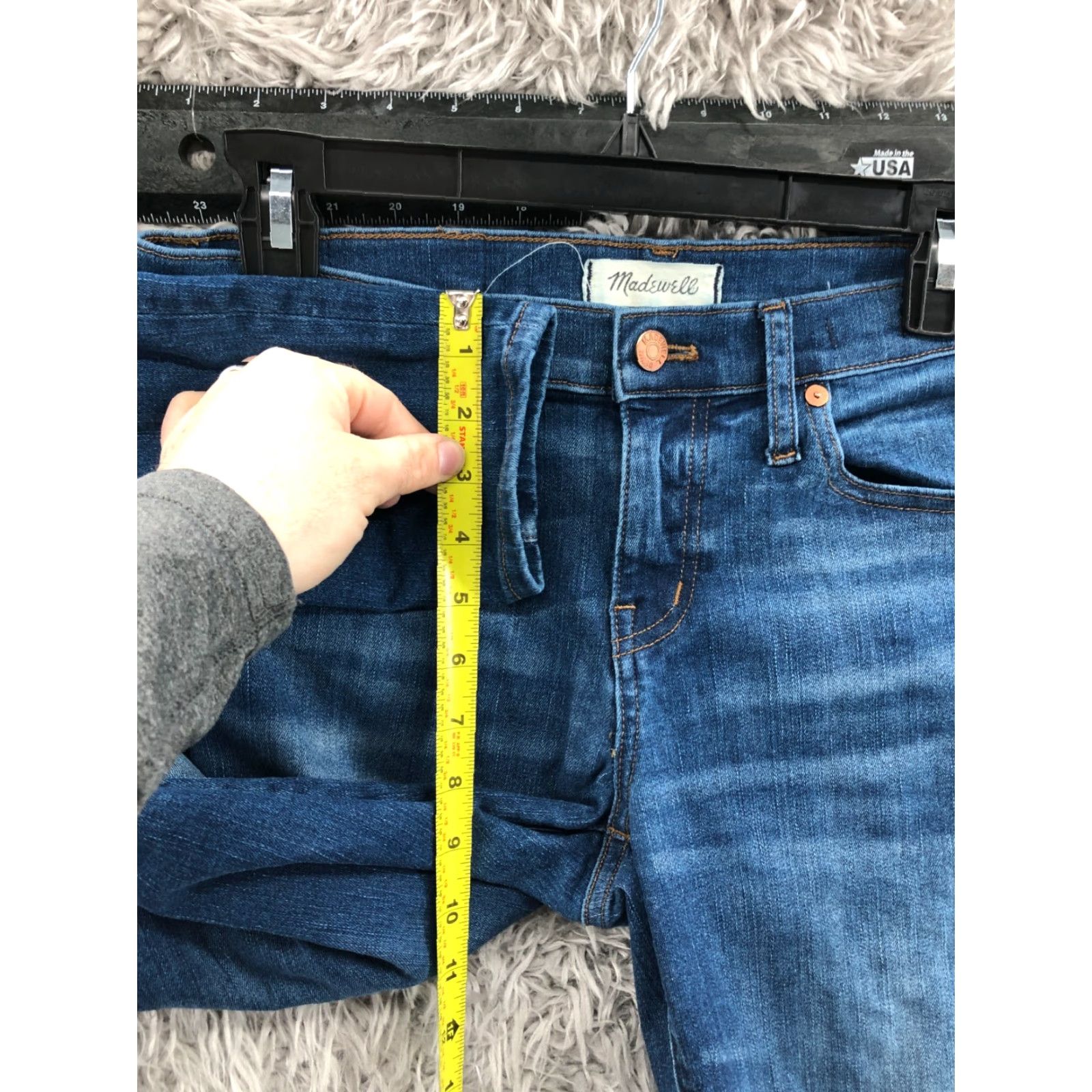 Madewell Madewell Jeans 8" Skinny Size 29 Tall Womens Medium Wash Blue Regular Rise 8.5-10.5 5-Pocket Denim Blue Mens? Size 29" - 4 Thumbnail