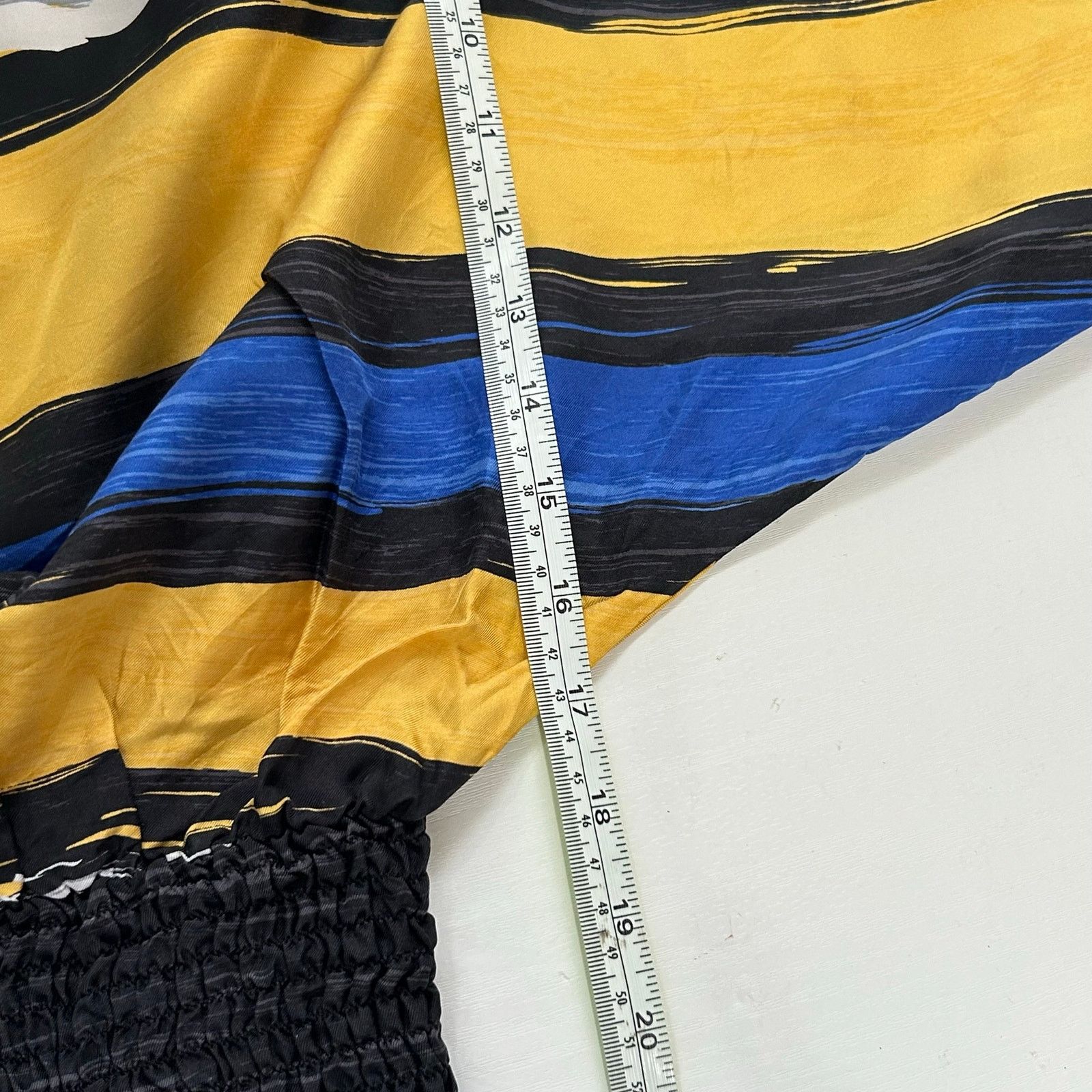 Michael Kors Michael Michael Kors Silk Blouse XL Yellow Blue Black Stripe Size XL / US 12-14 / IT 48-50 - 18 Thumbnail