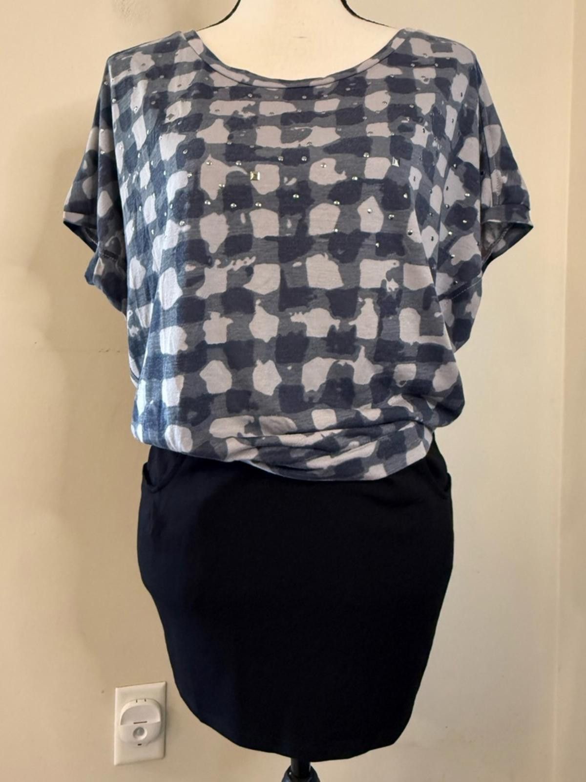 Other Vero Moda mini dress gray checker top black skirt pockets XS Size XS / US 0-2 / IT 36-38 - 1 Thumbnail