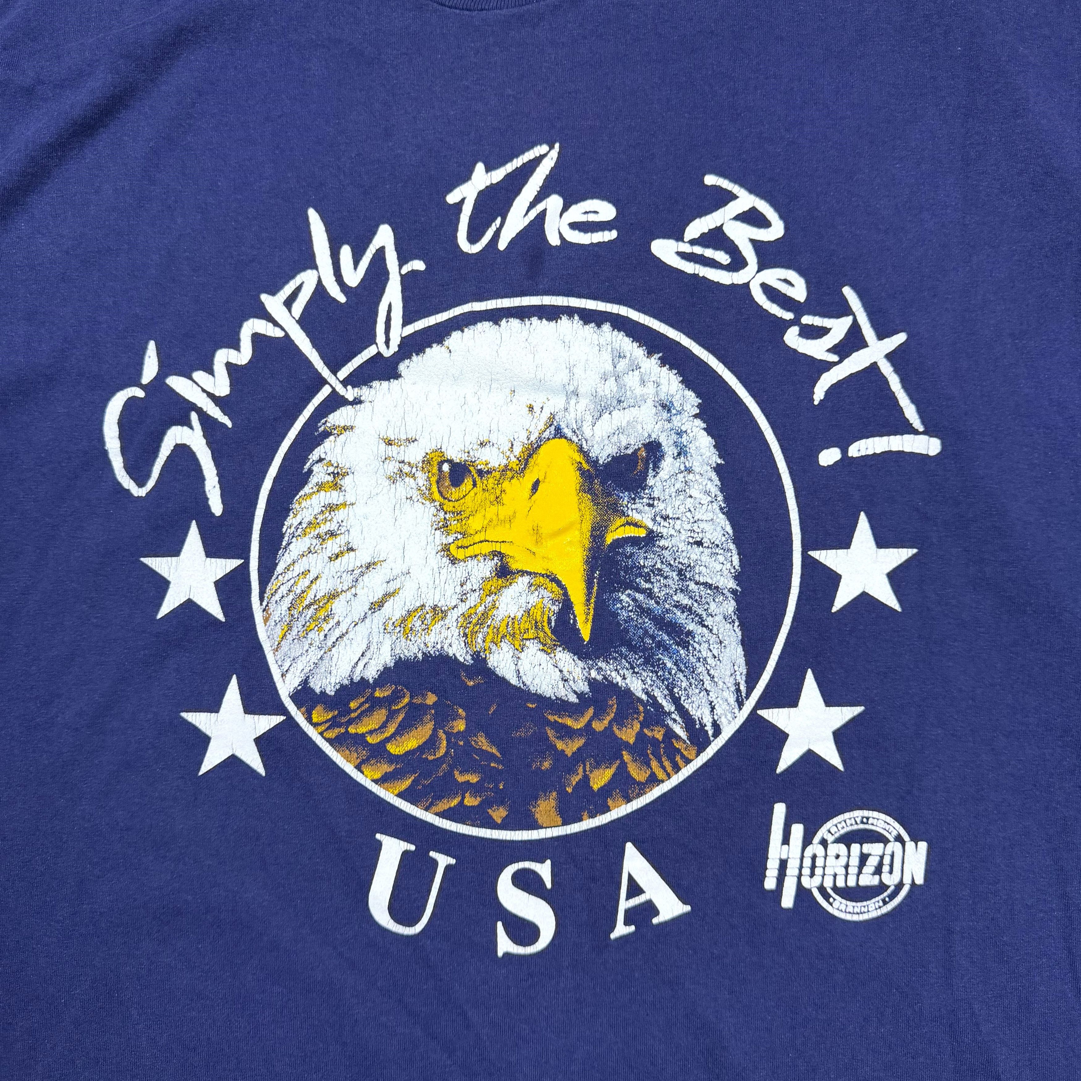 Vintage Vintage Single Stitch Eagle USA Horizon 90s T-Shirt XXL Blue Size US XXL / EU 58 / 5 - 6 Thumbnail