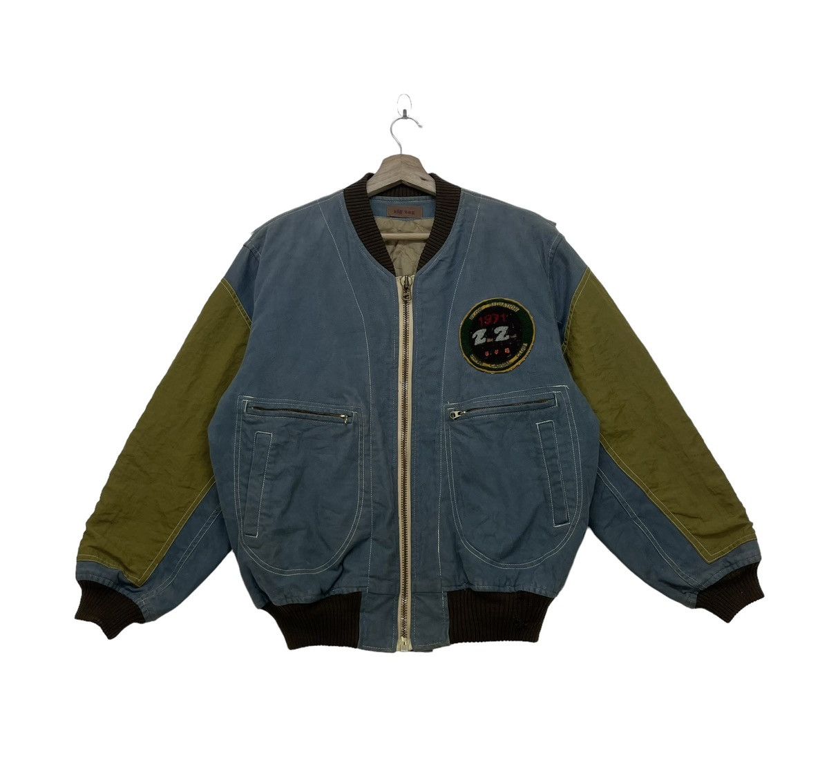 💥Japanese Brand Vintage 70s Pacth Ziz Zag Bomber Jacket