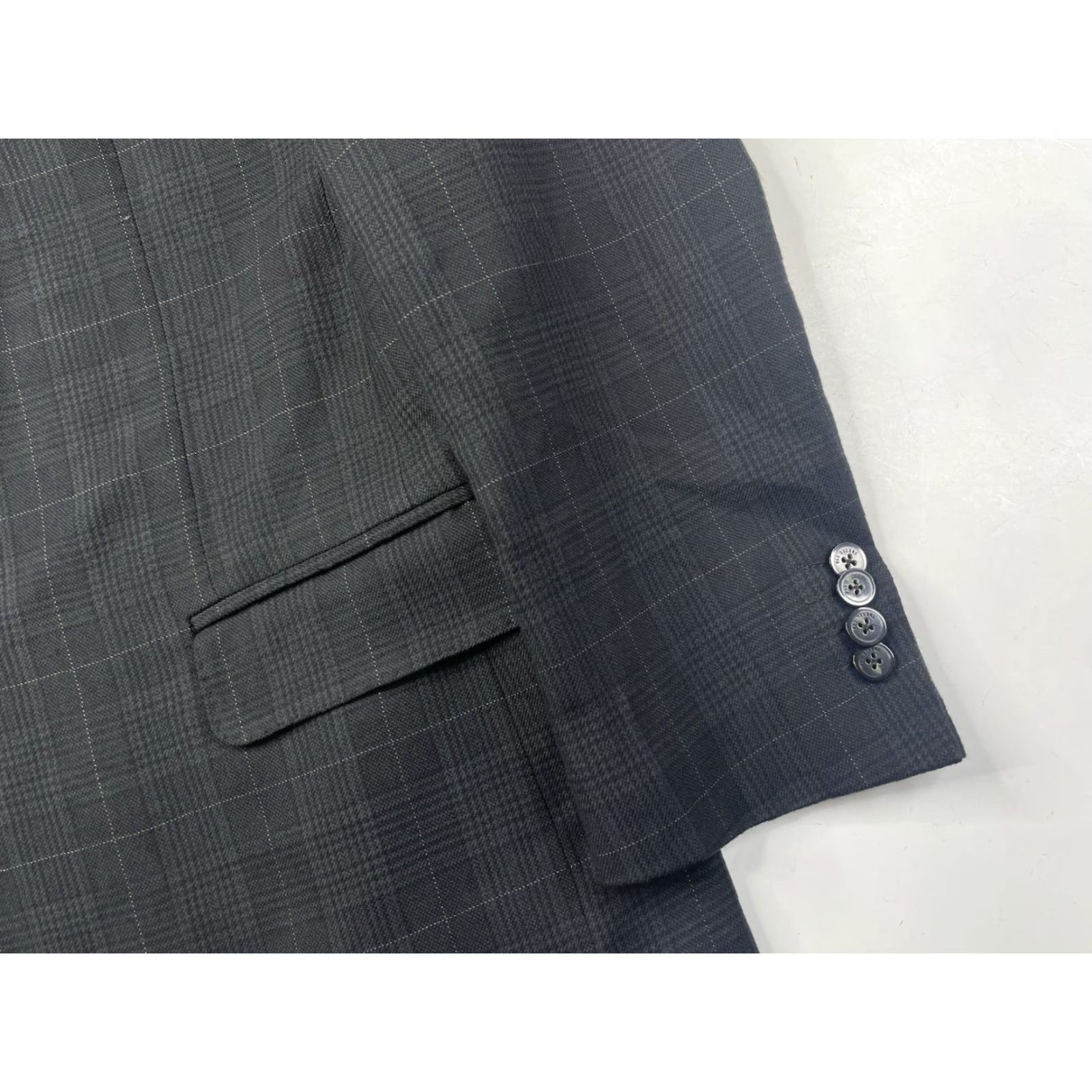 Pal Zileri PAL ZILERI Sport Coat Jacket Blazer Gray Blue Plaid Checks Wool Cashmere Cotton 42 Men Single-Breasted Two-Button Regular 2-Button Vintage No Business Size 42R - 4 Thumbnail